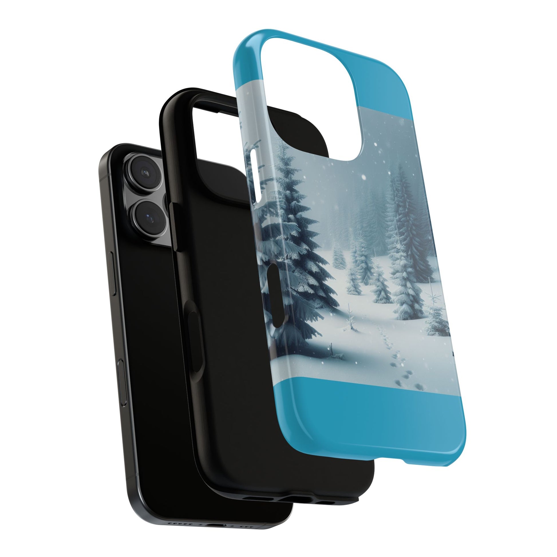 Winter Forest Phone Case, Tough Cases for iPhone, Snowy Landscape Design, Nature Lover Gift, Holiday Accessories