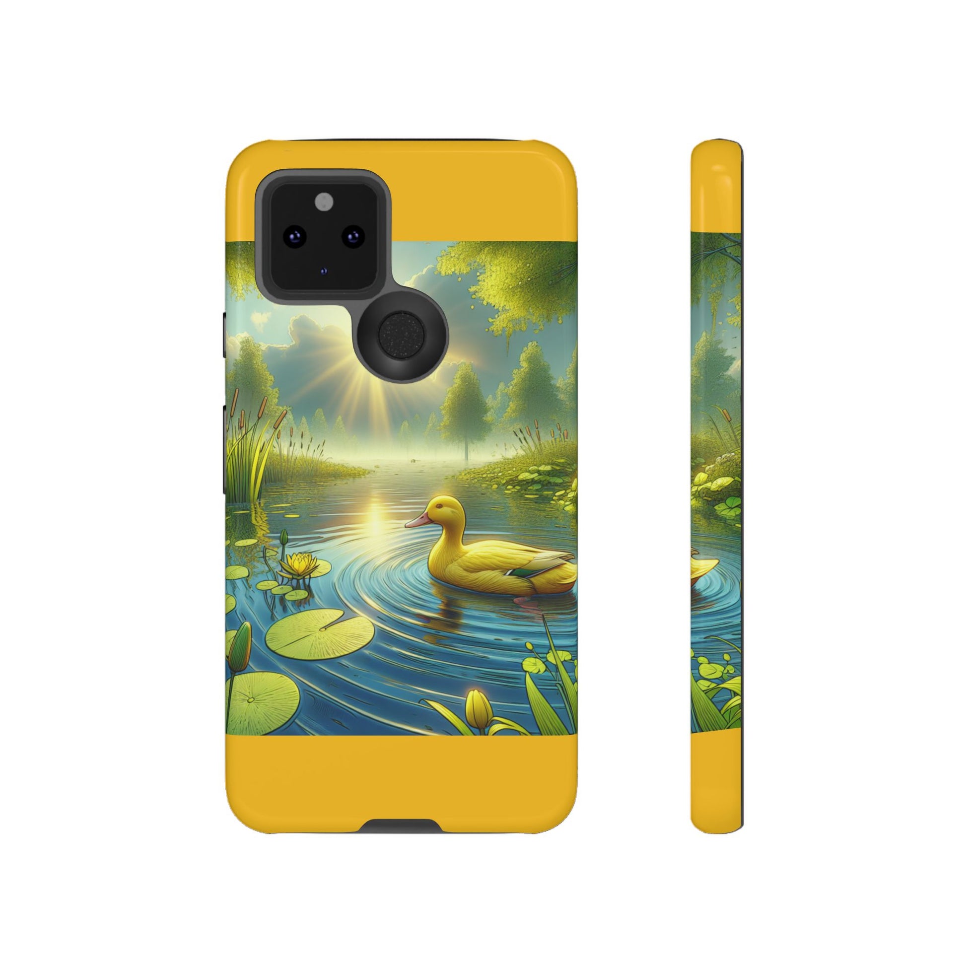 Beautiful Duck Pond Phone Case, Nature Lover Gift, Tough Case, Springtime Accessory, Eco-Friendly Phone Cover, Vibrant Artwork