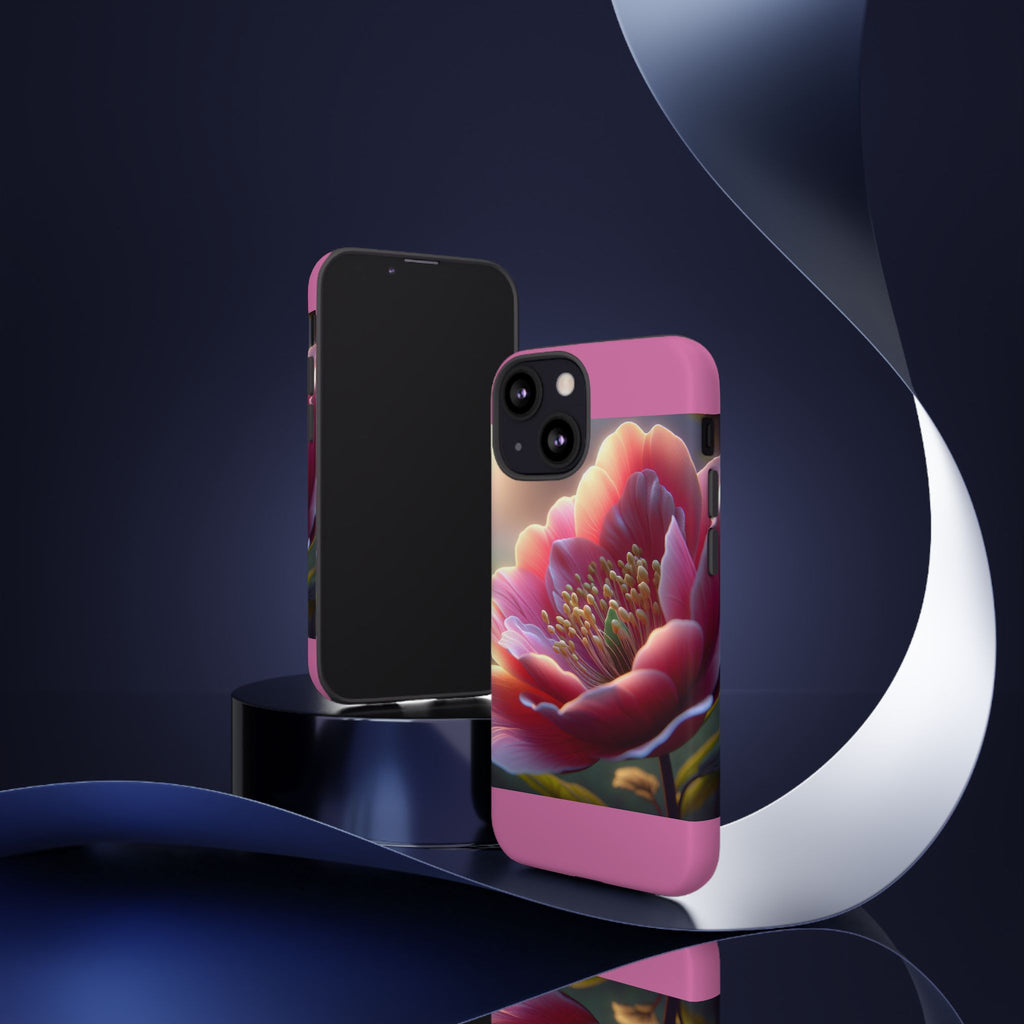 Pink Floral Phone Case, Tough Cases, Floral Design, Phone Accessory Gift, Nature Inspired, Trendy Tech Case