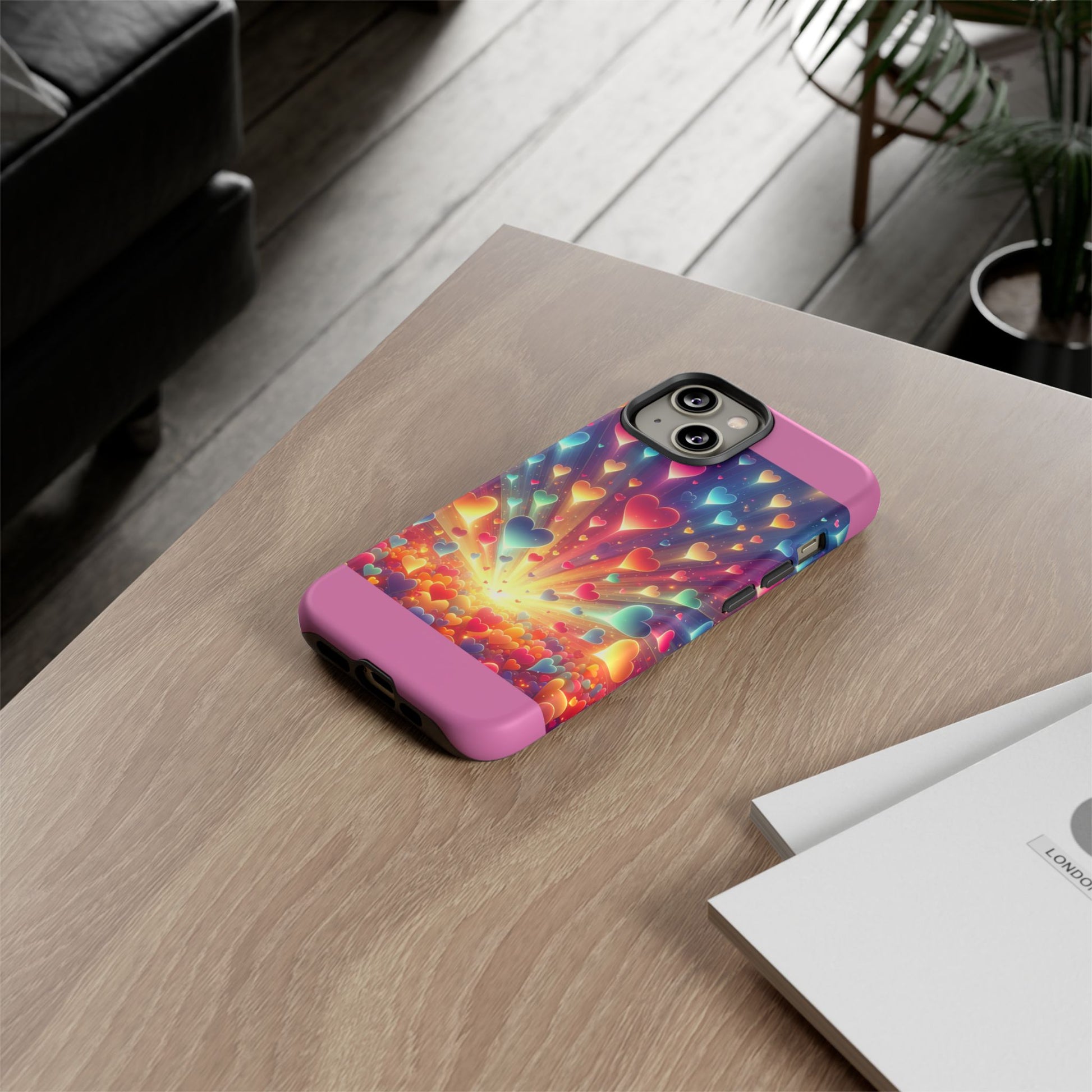 Colorful Love Phone Case, Heart Design, Cute Gift, Smartphone Accessory, Valentine's Day, Birthday Present, Colorful Hearts
