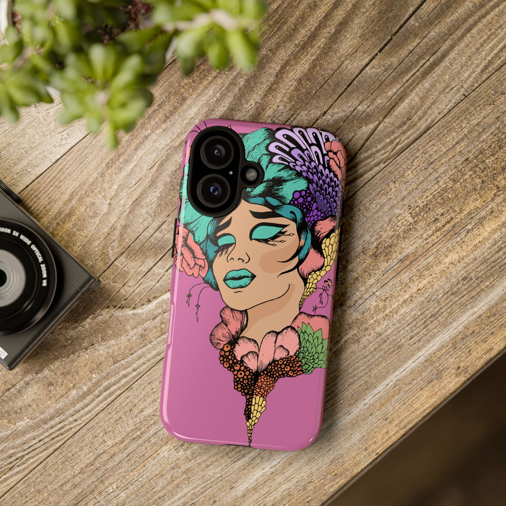 Tough Cases Phone Case, Artistic Floral Design, Boho Chic Accessories, Gift for Her, Unique Phone Protector, Trendy Mobile Cover