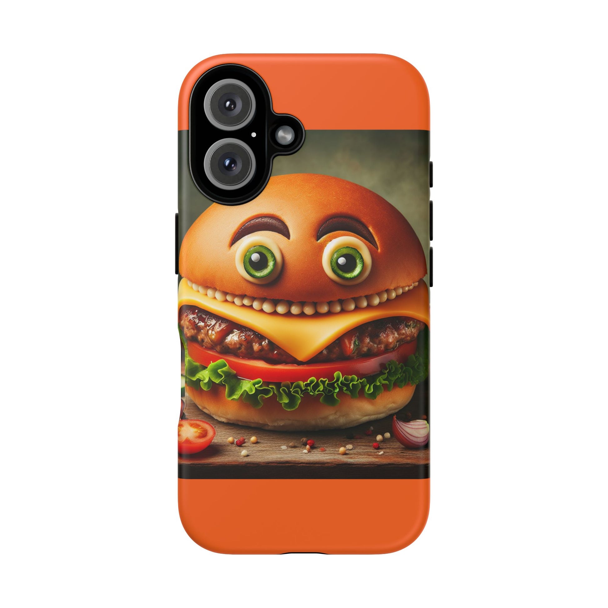 Funny Hamburger iPhone Case, Cute Fast Food Phone Cover, Quirky Foodie Gift, Unique Burger Design, Fun Phone Accessories, Holiday Gift Idea