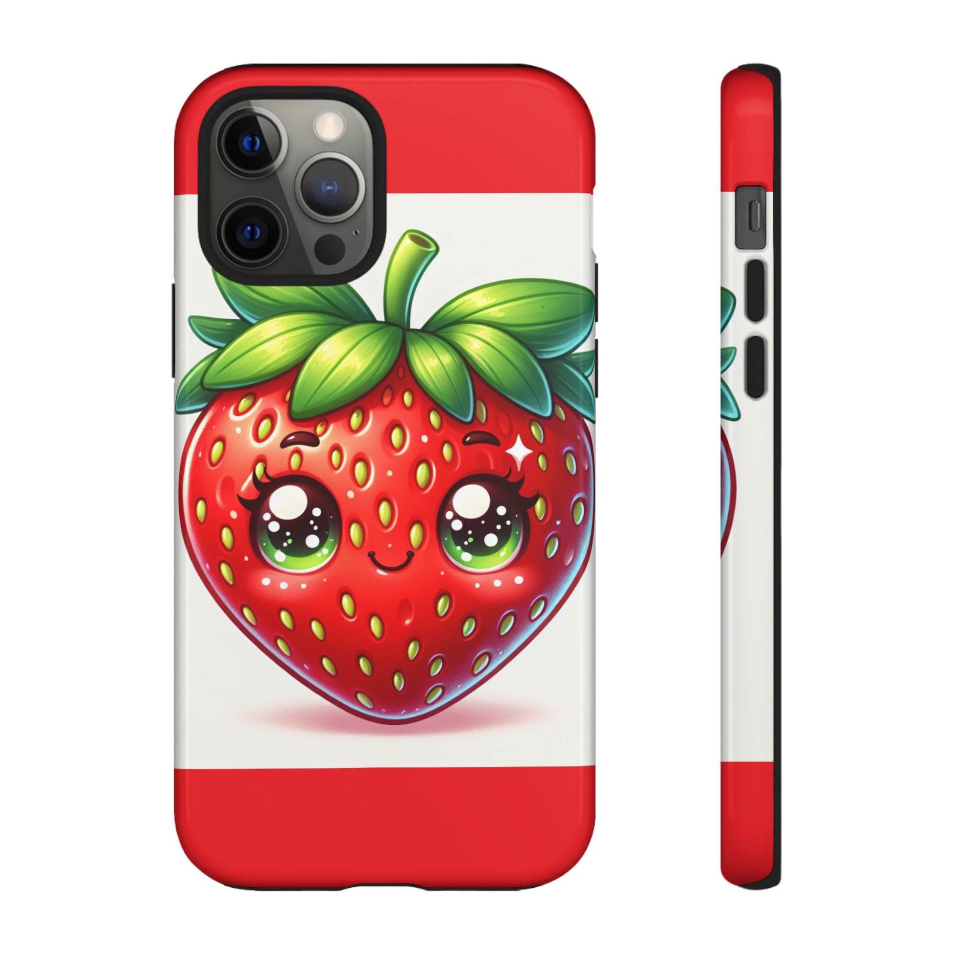 Cute Strawberry iPhone Case, Tough Phone Cases, Stylish Accessories, Fun Design for Kids and Adults, Perfect Gift for All Occasions