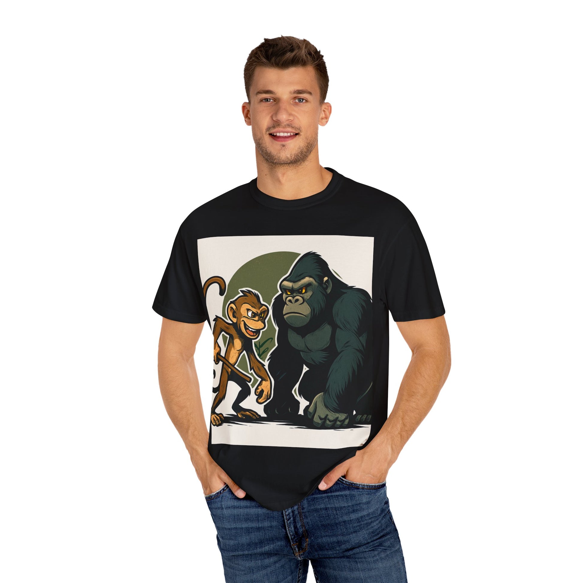 Wildlife Friends T-shirt - Playful Monkey and Gorilla Design
