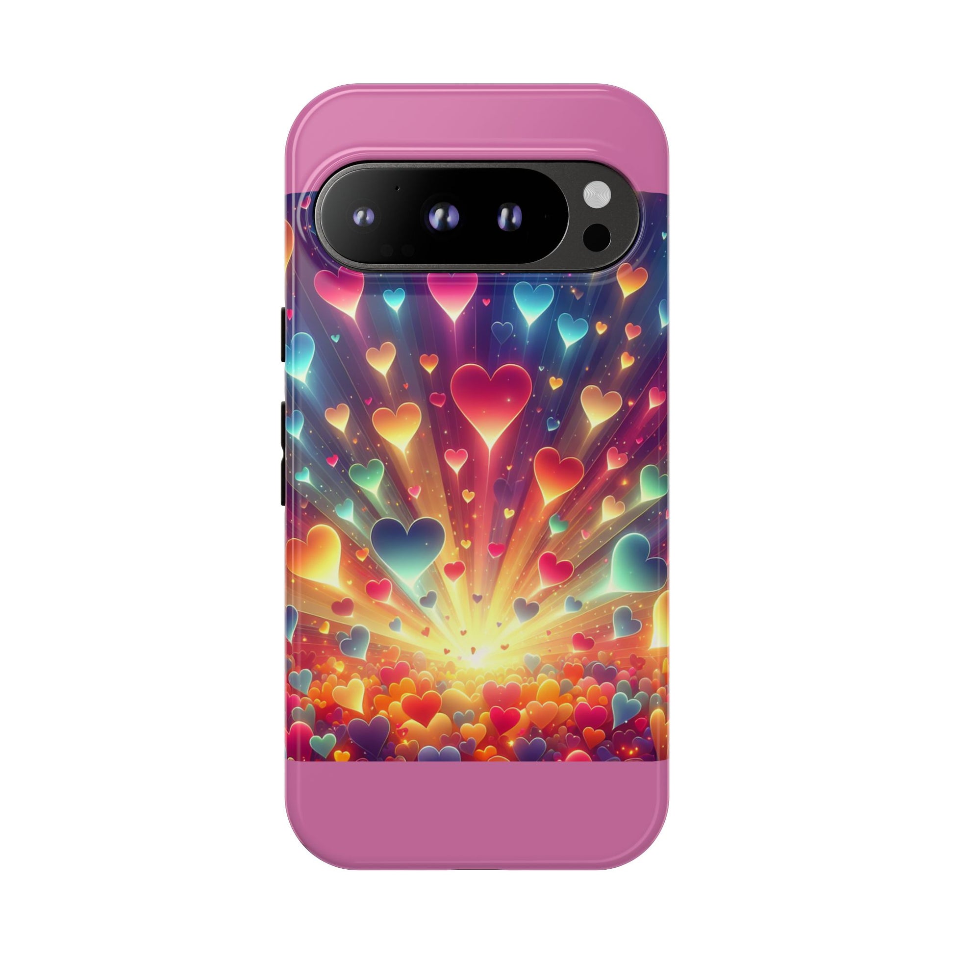 Colorful Love Phone Case, Heart Design, Cute Gift, Smartphone Accessory, Valentine's Day, Birthday Present, Colorful Hearts