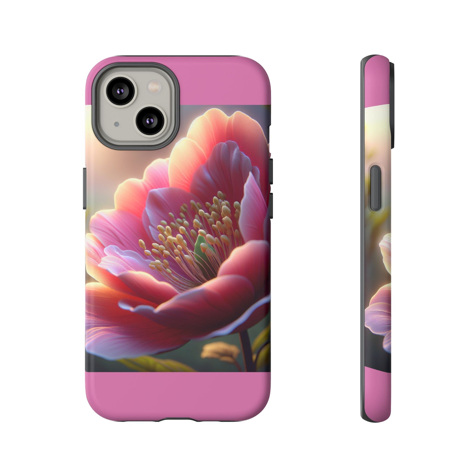 Pink Floral Phone Case, Tough Cases, Floral Design, Phone Accessory Gift, Nature Inspired, Trendy Tech Case