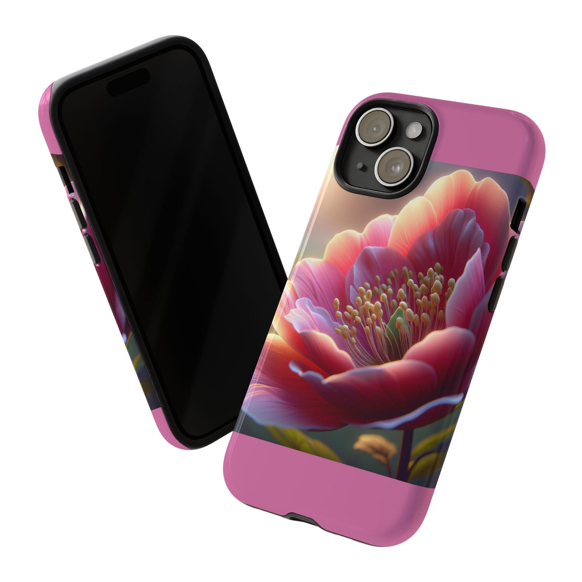 Pink Floral Phone Case, Tough Cases, Floral Design, Phone Accessory Gift, Nature Inspired, Trendy Tech Case