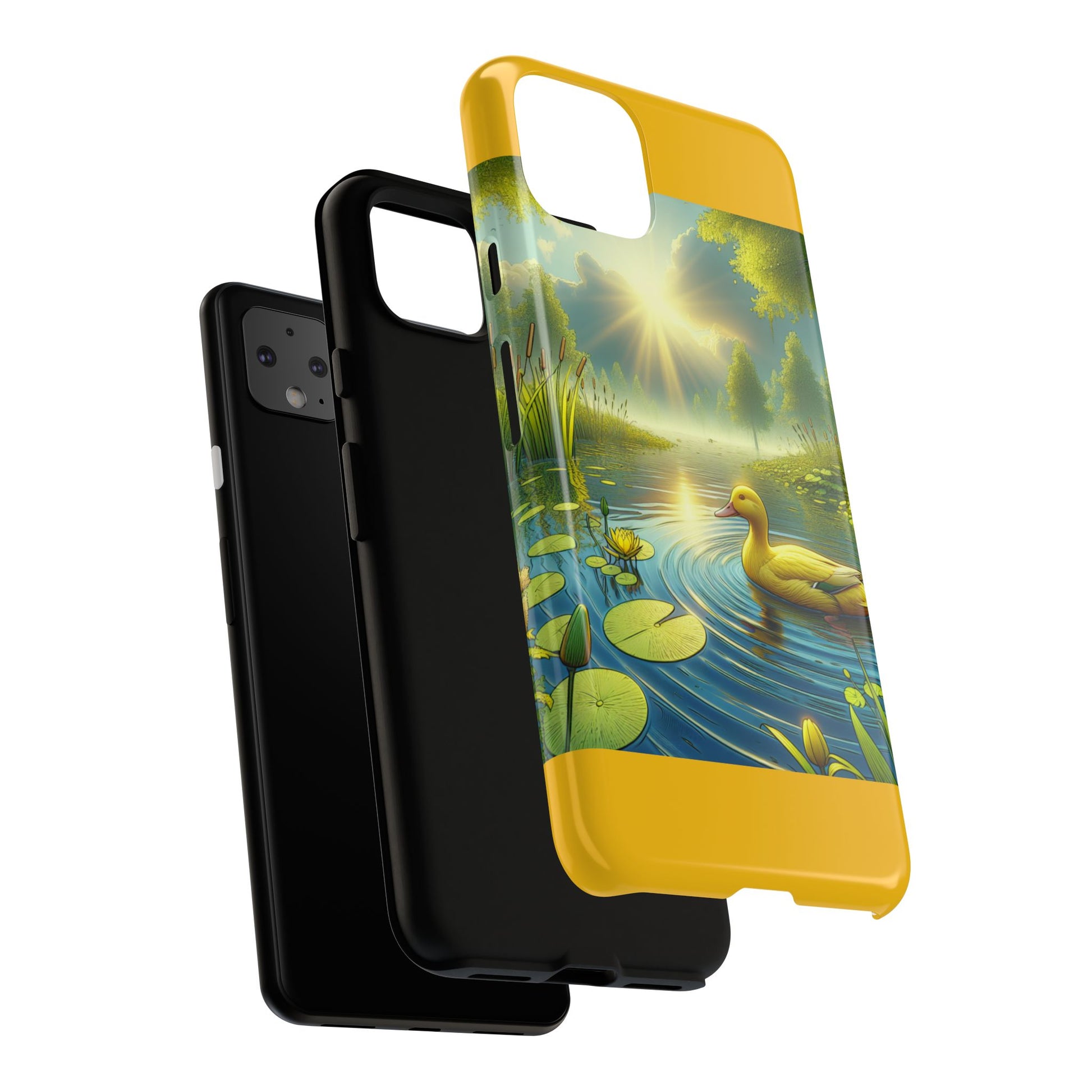 Beautiful Duck Pond Phone Case, Nature Lover Gift, Tough Case, Springtime Accessory, Eco-Friendly Phone Cover, Vibrant Artwork