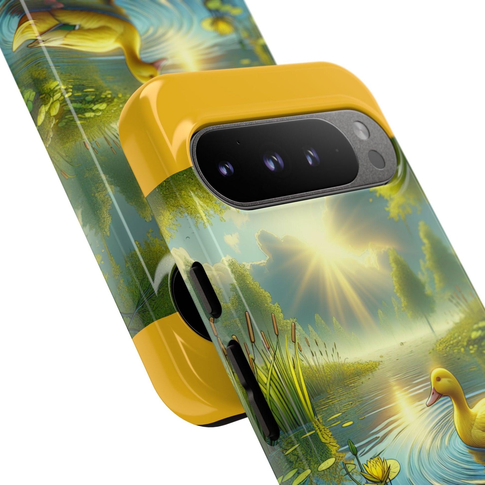 Beautiful Duck Pond Phone Case, Nature Lover Gift, Tough Case, Springtime Accessory, Eco-Friendly Phone Cover, Vibrant Artwork