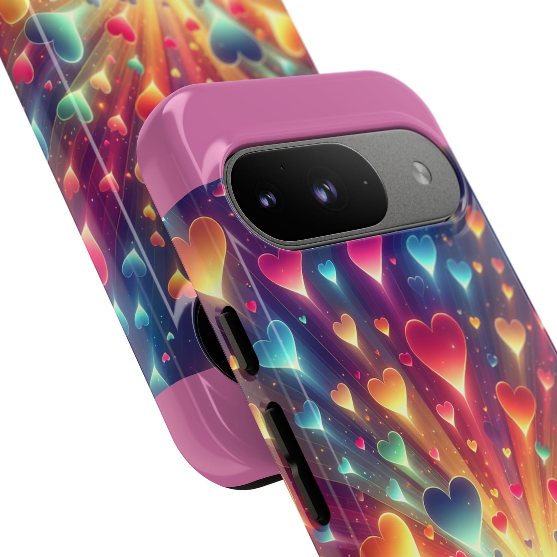 Colorful Love Phone Case, Heart Design, Cute Gift, Smartphone Accessory, Valentine's Day, Birthday Present, Colorful Hearts
