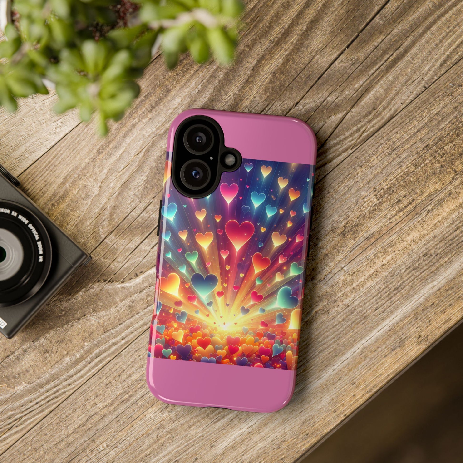 Colorful Love Phone Case, Heart Design, Cute Gift, Smartphone Accessory, Valentine's Day, Birthday Present, Colorful Hearts