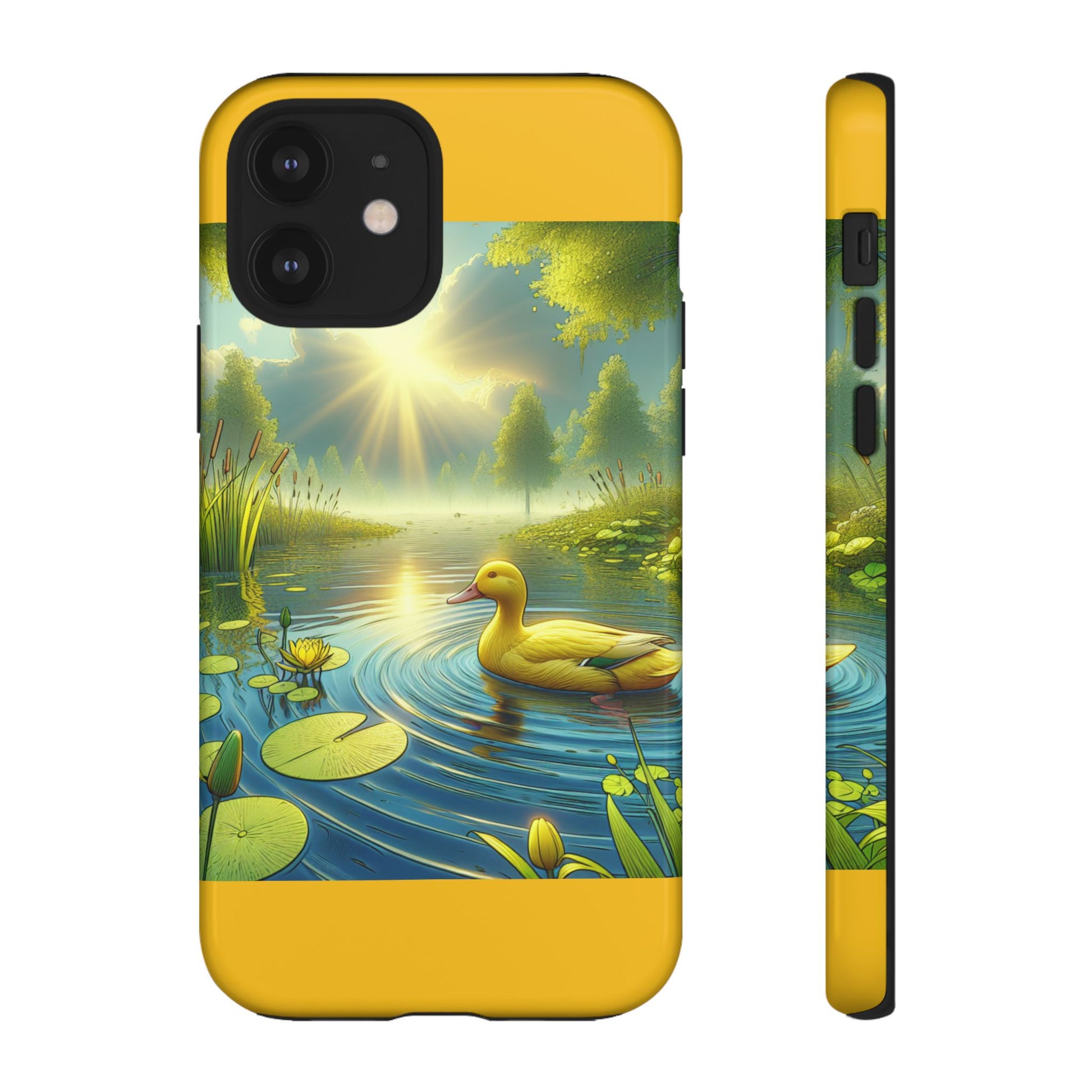 Beautiful Duck Pond Phone Case, Nature Lover Gift, Tough Case, Springtime Accessory, Eco-Friendly Phone Cover, Vibrant Artwork
