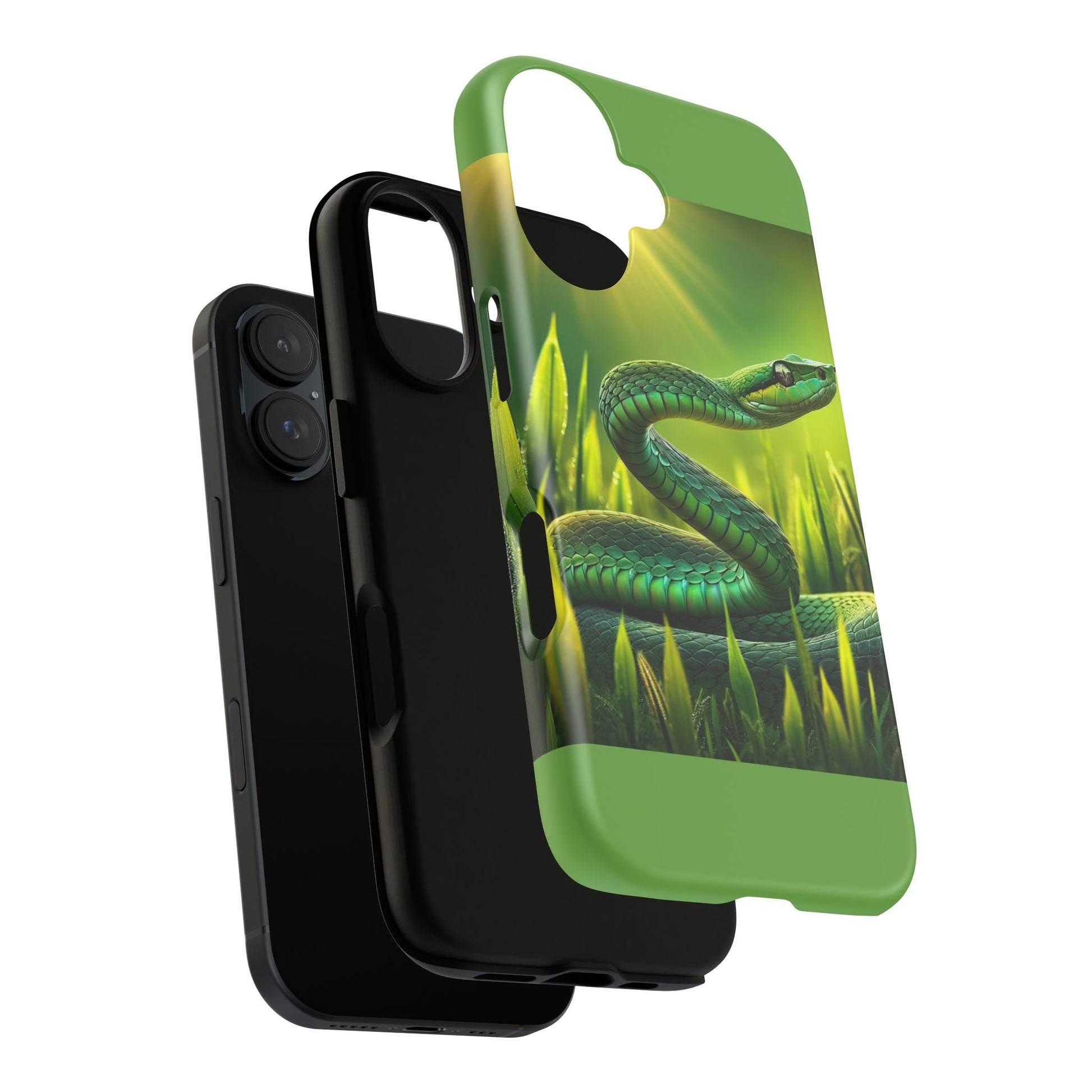 Green Snake Phone Case, Tough Cases, Wildlife Phone Cover, Nature Lover Gift, Eco-Friendly Accessory, Unique Phone Protection