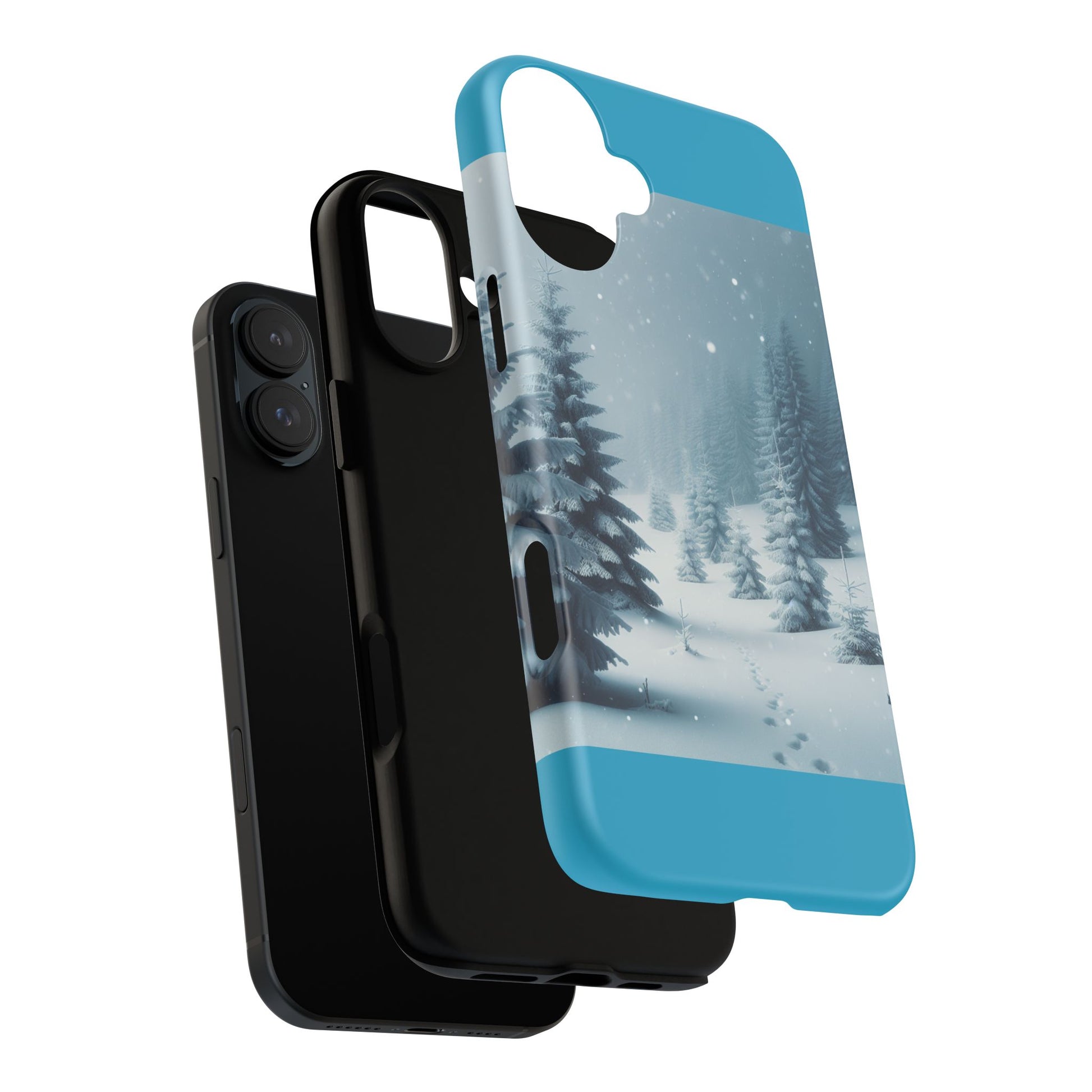 Winter Forest Phone Case, Tough Cases for iPhone, Snowy Landscape Design, Nature Lover Gift, Holiday Accessories