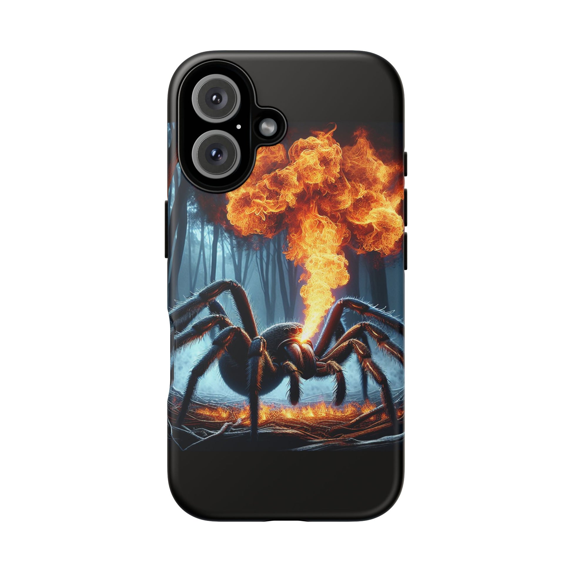 Tough Cases: Fire-Breathing Spider Phone Case, Unique Phone Cover, Halloween Gift, Geeky Accessories, Edgy Style