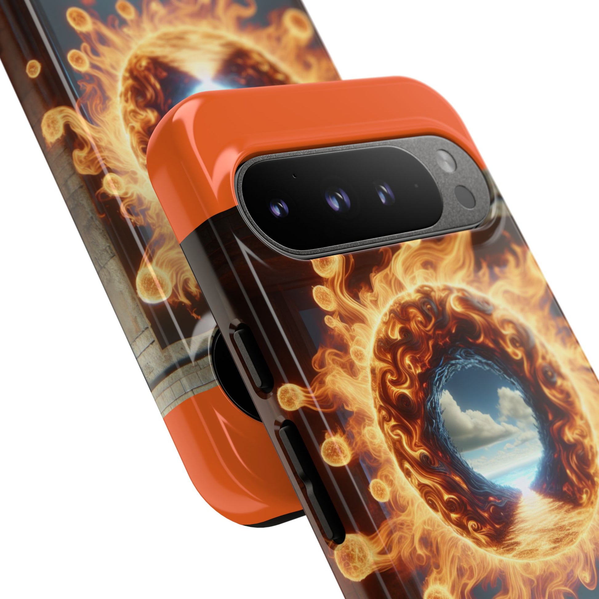 Vibrant Phone Case, Tough Cases for Gamers, Fire Element Phone Cover, Unique Protector, Game Lover Gifts