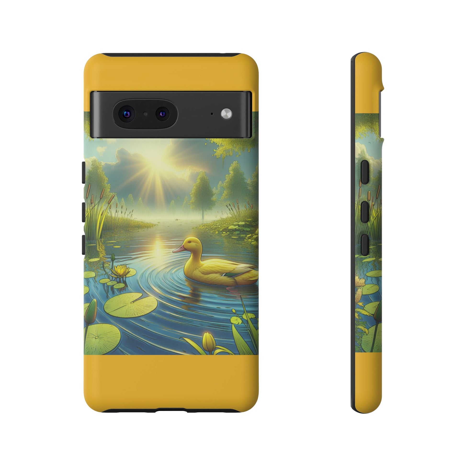 Beautiful Duck Pond Phone Case, Nature Lover Gift, Tough Case, Springtime Accessory, Eco-Friendly Phone Cover, Vibrant Artwork