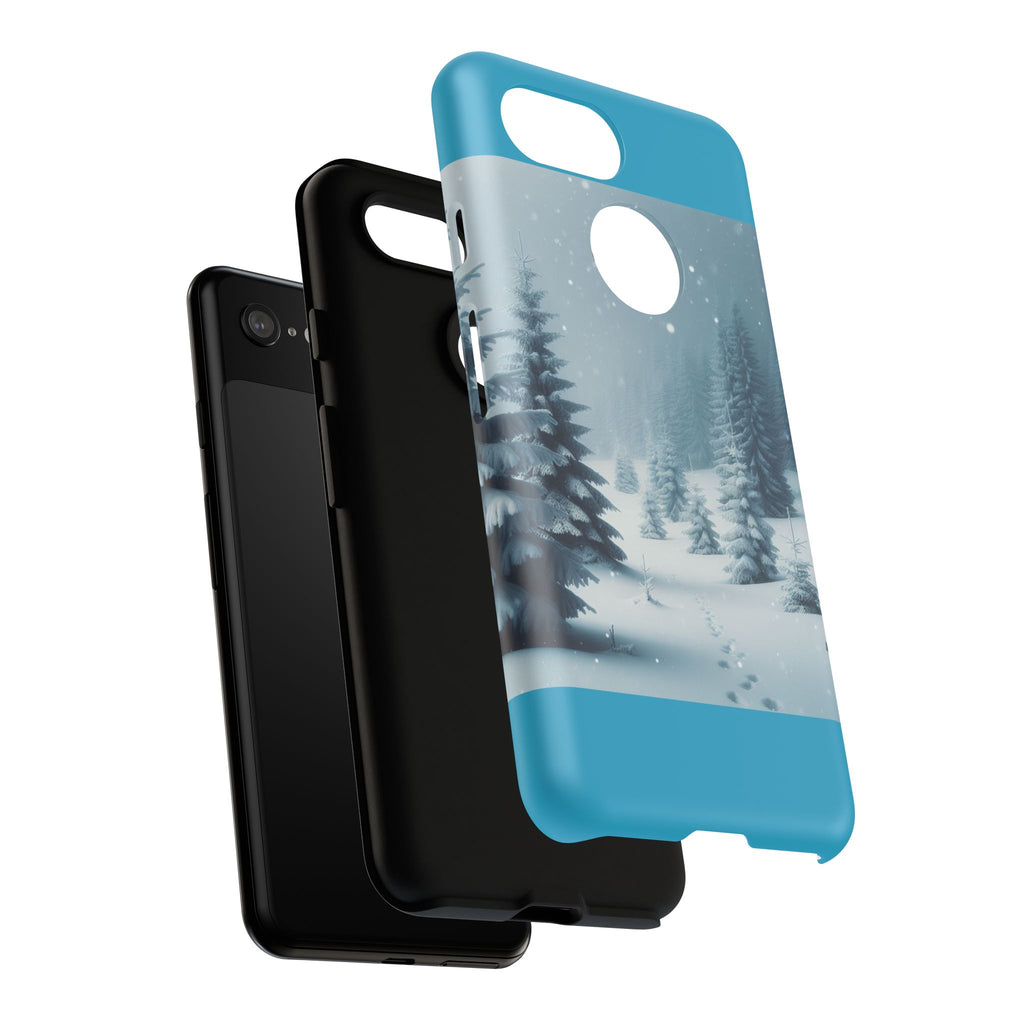 Winter Forest Phone Case, Tough Cases for iPhone, Snowy Landscape Design, Nature Lover Gift, Holiday Accessories