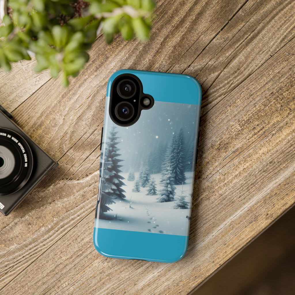 Winter Forest Phone Case, Tough Cases for iPhone, Snowy Landscape Design, Nature Lover Gift, Holiday Accessories