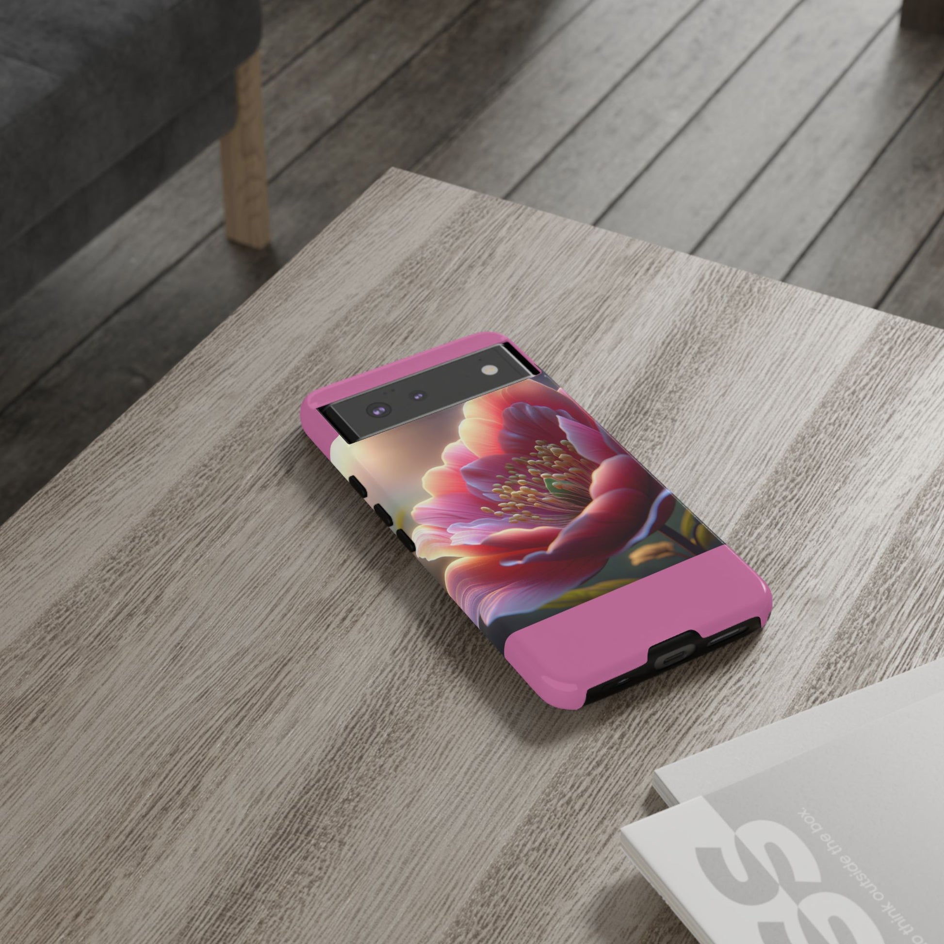 Pink Floral Phone Case, Tough Cases, Floral Design, Phone Accessory Gift, Nature Inspired, Trendy Tech Case