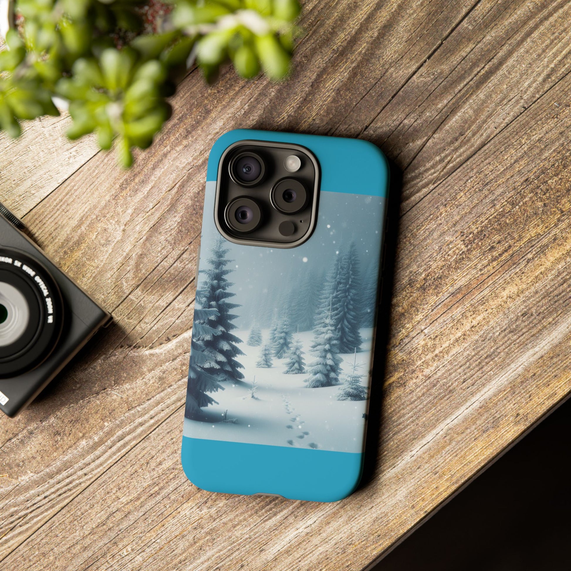 Winter Forest Phone Case, Tough Cases for iPhone, Snowy Landscape Design, Nature Lover Gift, Holiday Accessories
