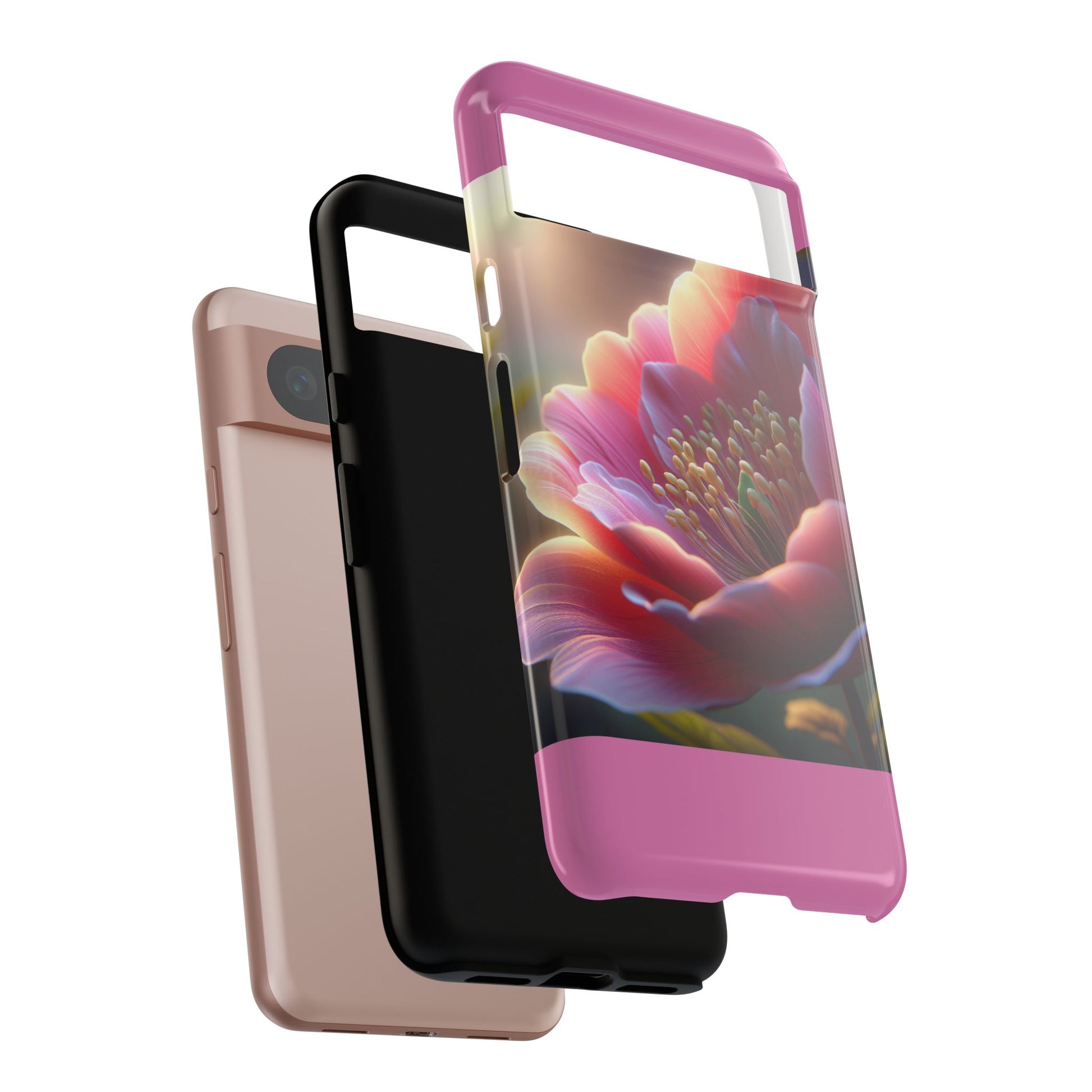 Pink Floral Phone Case, Tough Cases, Floral Design, Phone Accessory Gift, Nature Inspired, Trendy Tech Case
