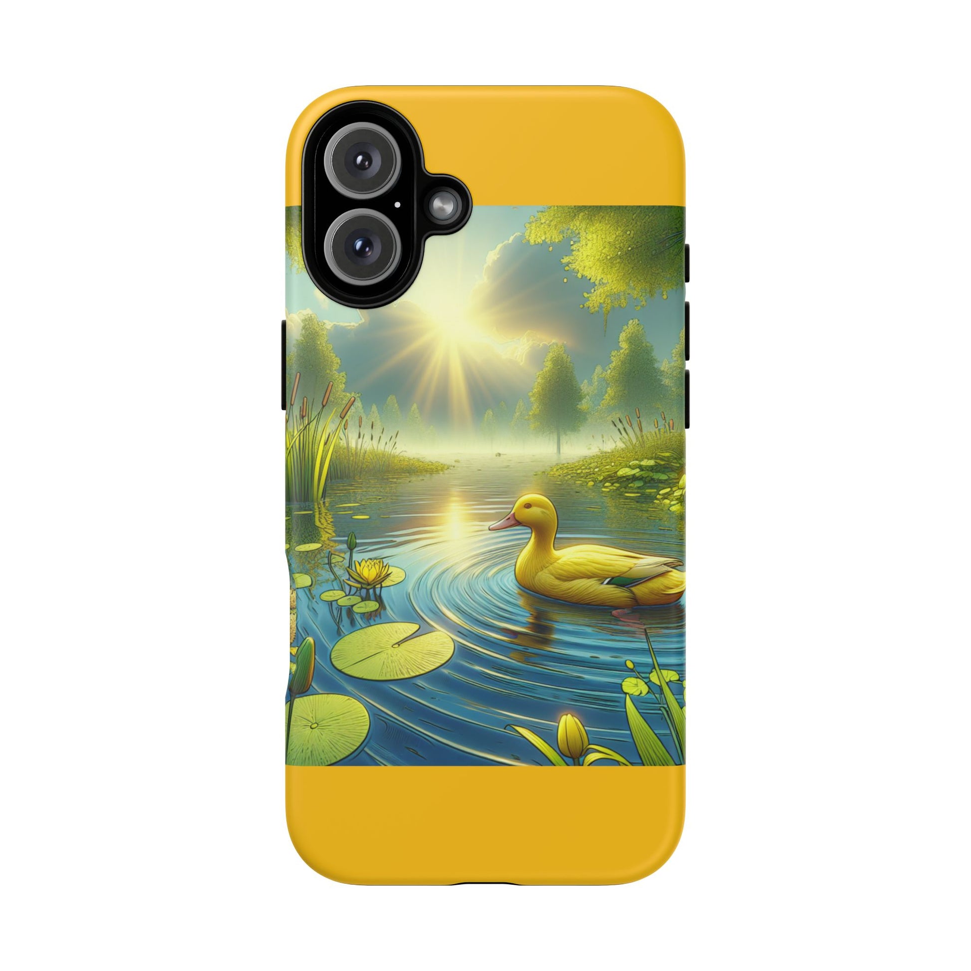 Beautiful Duck Pond Phone Case, Nature Lover Gift, Tough Case, Springtime Accessory, Eco-Friendly Phone Cover, Vibrant Artwork