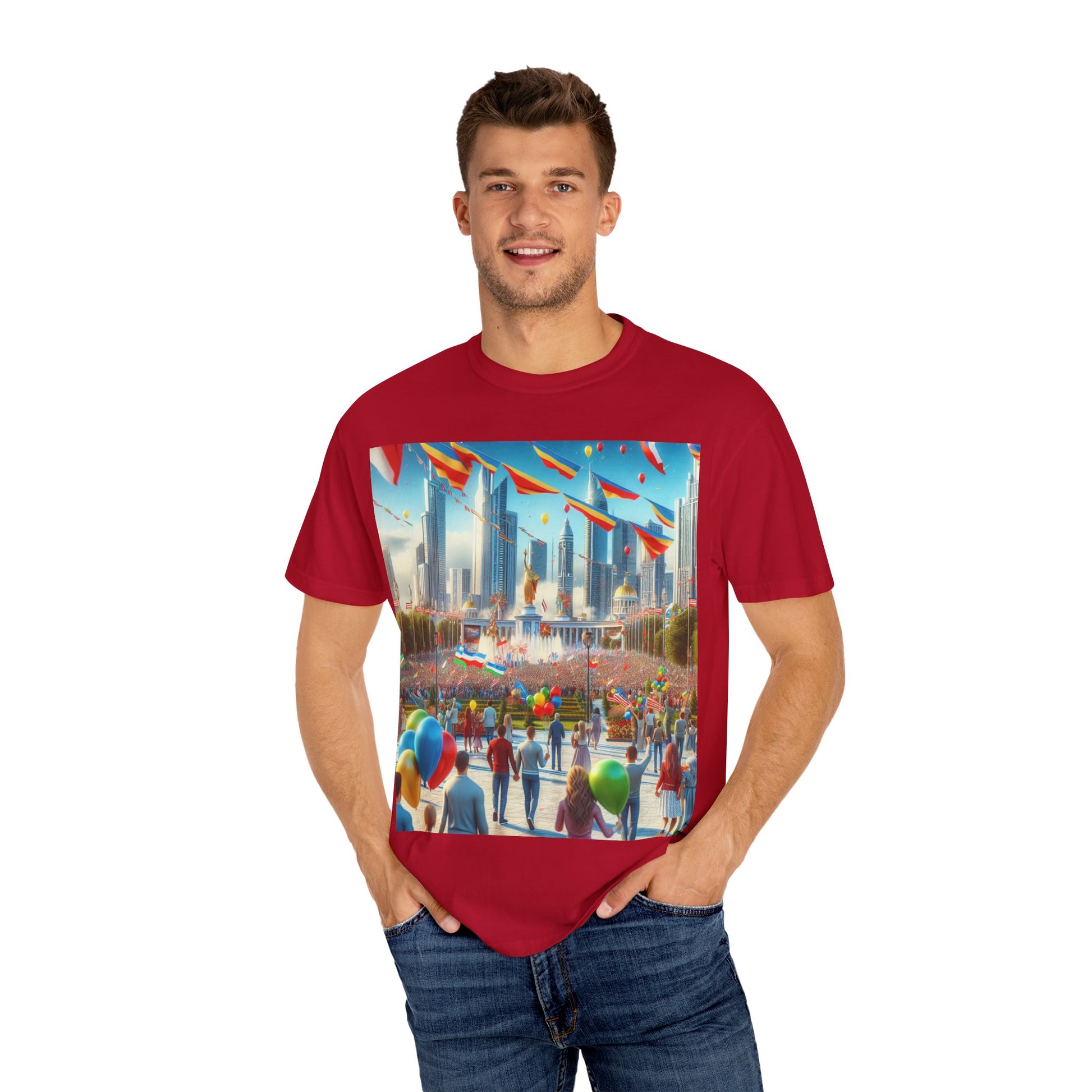 Celebration Vibes Unisex Garment-Dyed T-shirt, Festival Wear, Summer Outing, Street Fair Apparel, Event Souvenir