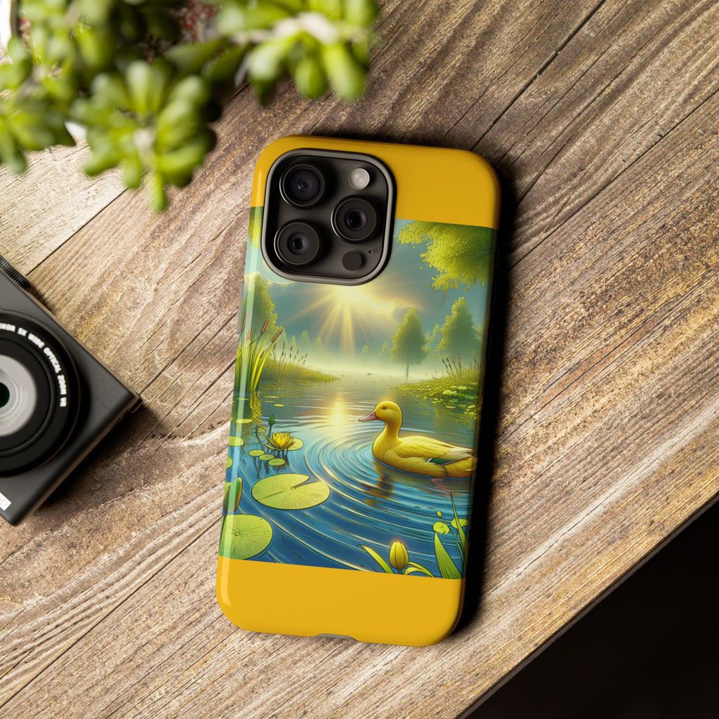 Beautiful Duck Pond Phone Case, Nature Lover Gift, Tough Case, Springtime Accessory, Eco-Friendly Phone Cover, Vibrant Artwork