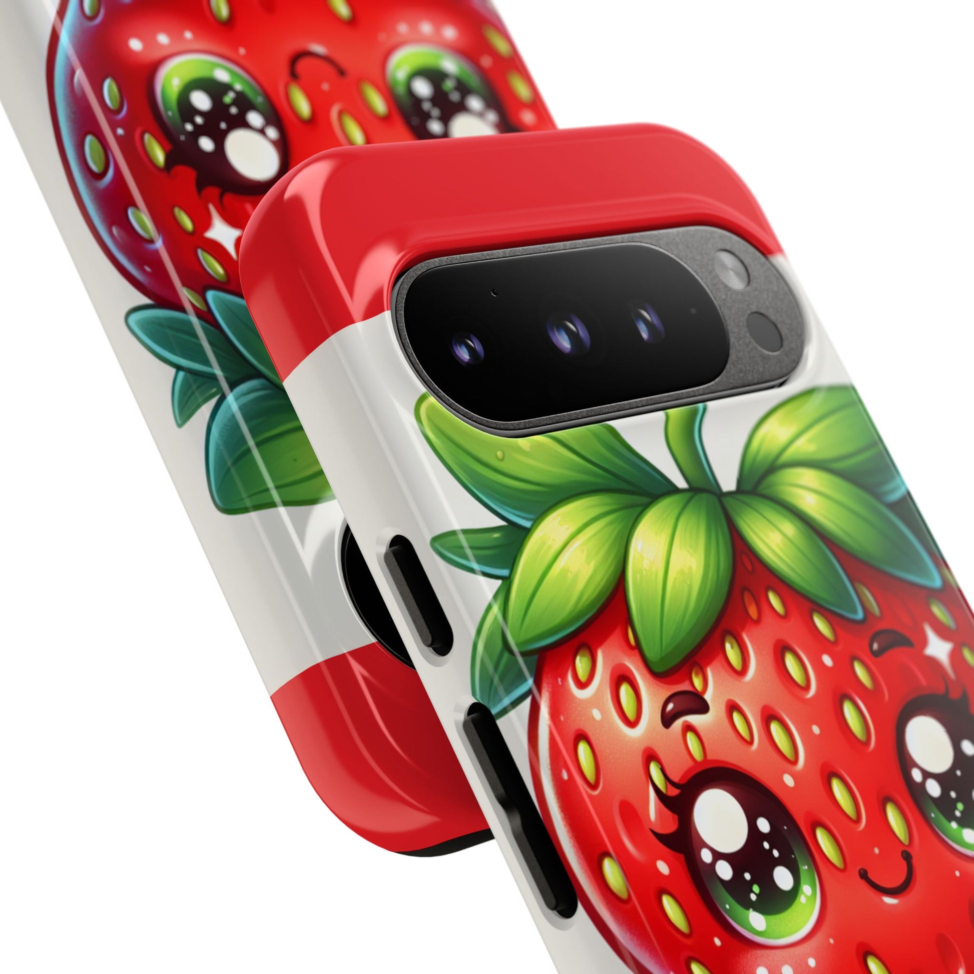 Cute Strawberry iPhone Case, Tough Phone Cases, Stylish Accessories, Fun Design for Kids and Adults, Perfect Gift for All Occasions