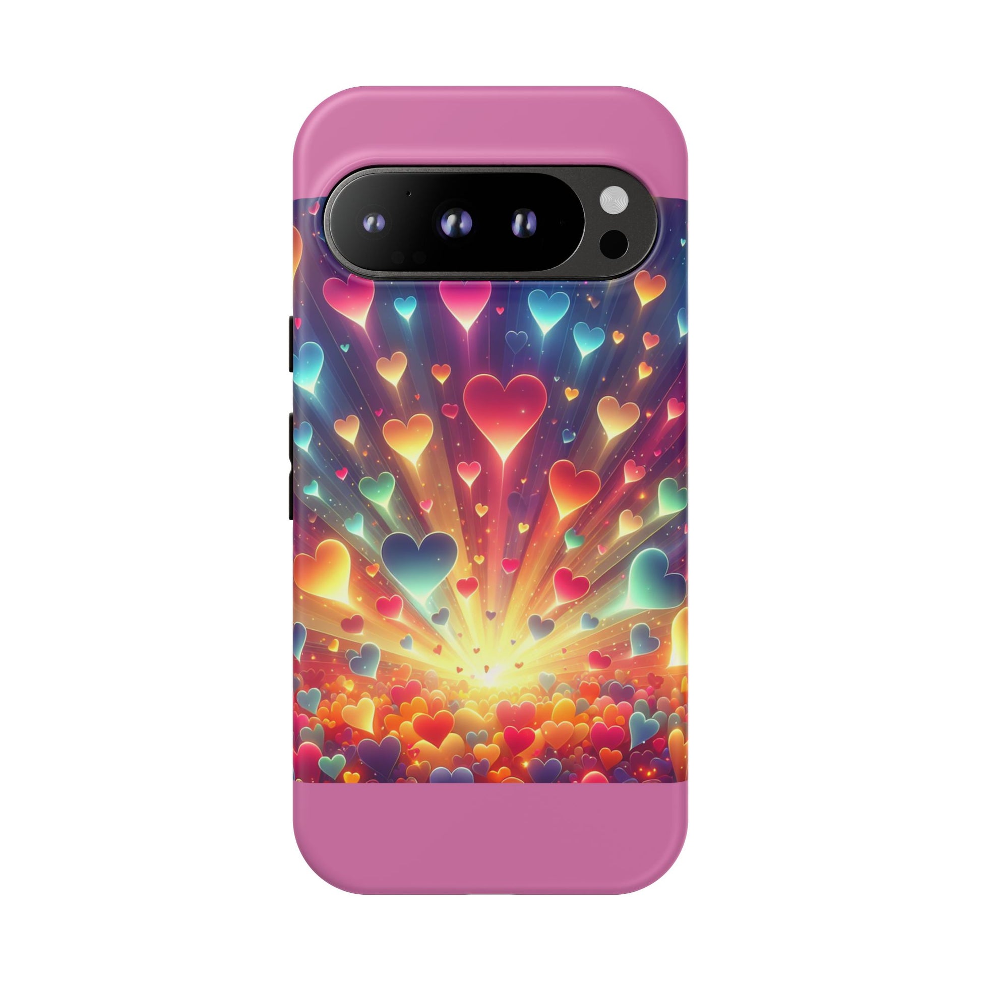 Colorful Love Phone Case, Heart Design, Cute Gift, Smartphone Accessory, Valentine's Day, Birthday Present, Colorful Hearts