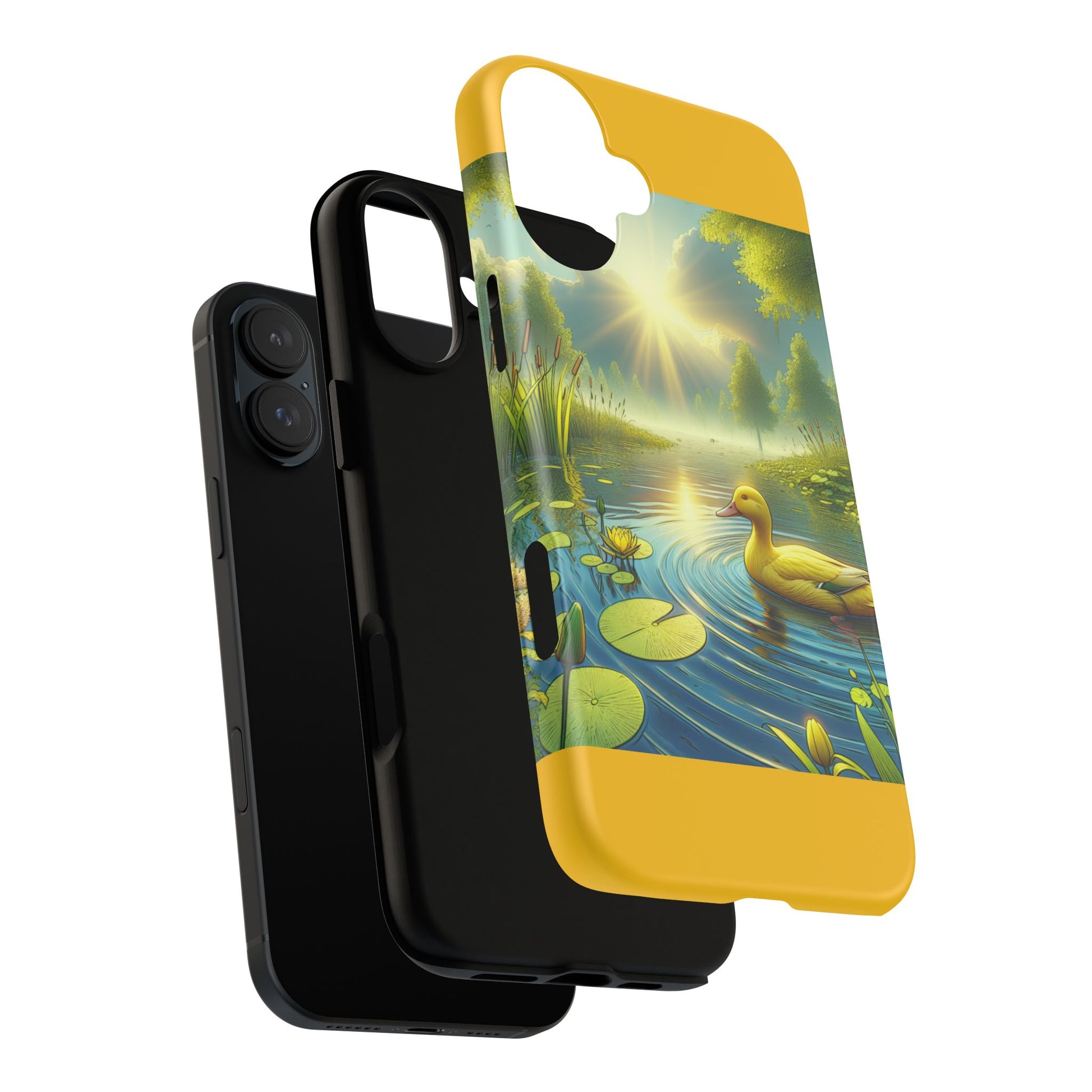 Beautiful Duck Pond Phone Case, Nature Lover Gift, Tough Case, Springtime Accessory, Eco-Friendly Phone Cover, Vibrant Artwork