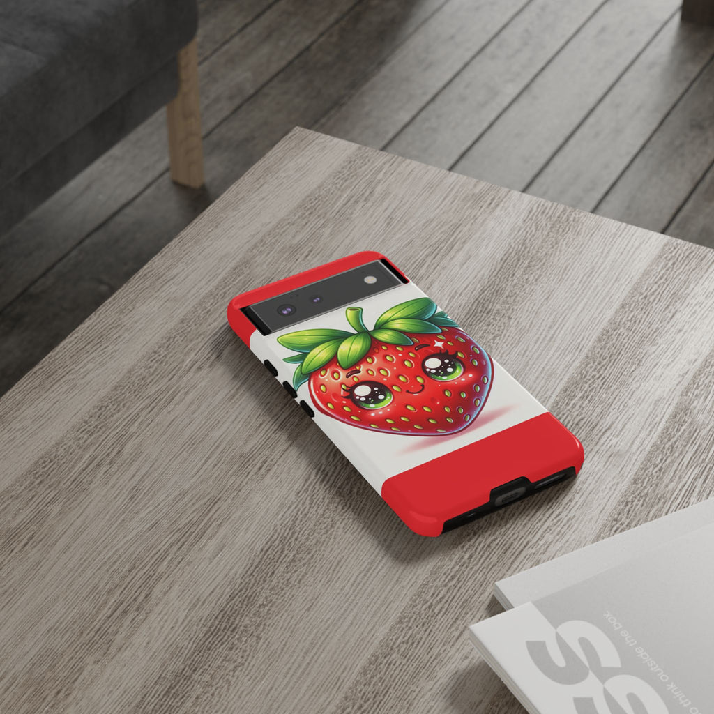 Cute Strawberry iPhone Case, Tough Phone Cases, Stylish Accessories, Fun Design for Kids and Adults, Perfect Gift for All Occasions
