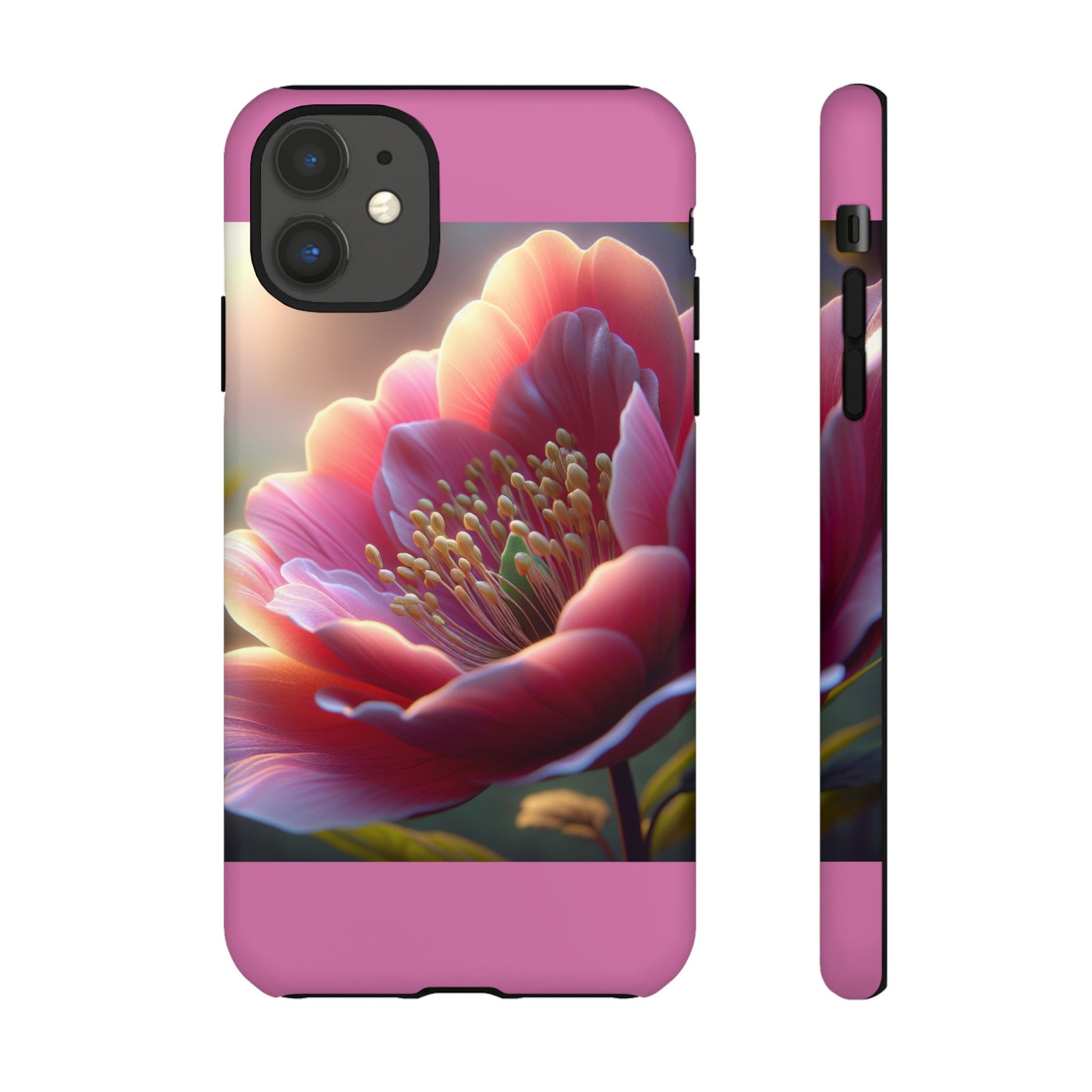 Pink Floral Phone Case, Tough Cases, Floral Design, Phone Accessory Gift, Nature Inspired, Trendy Tech Case