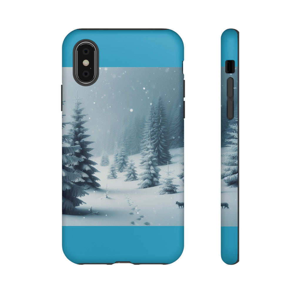 Winter Forest Phone Case, Tough Cases for iPhone, Snowy Landscape Design, Nature Lover Gift, Holiday Accessories