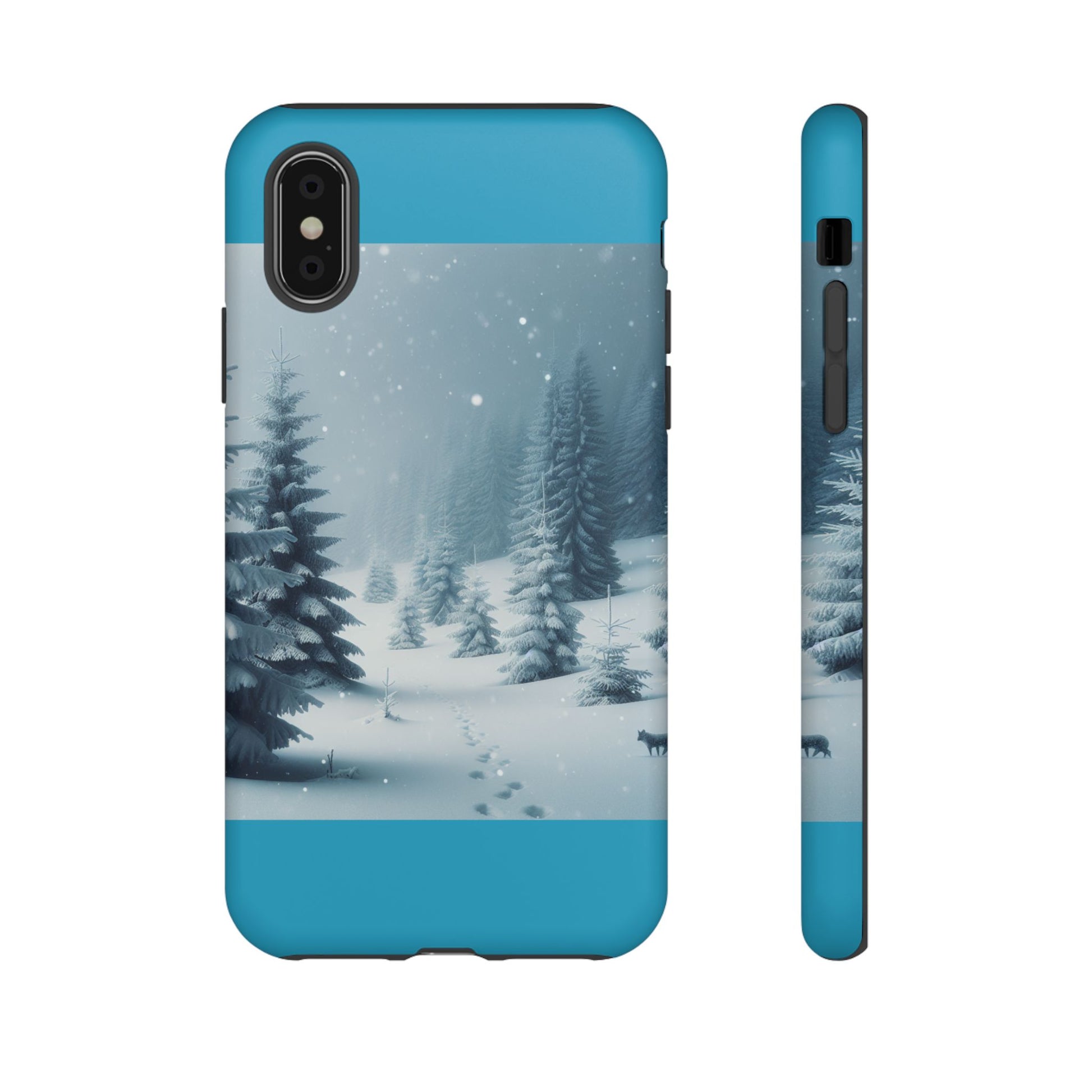 Winter Forest Phone Case, Tough Cases for iPhone, Snowy Landscape Design, Nature Lover Gift, Holiday Accessories