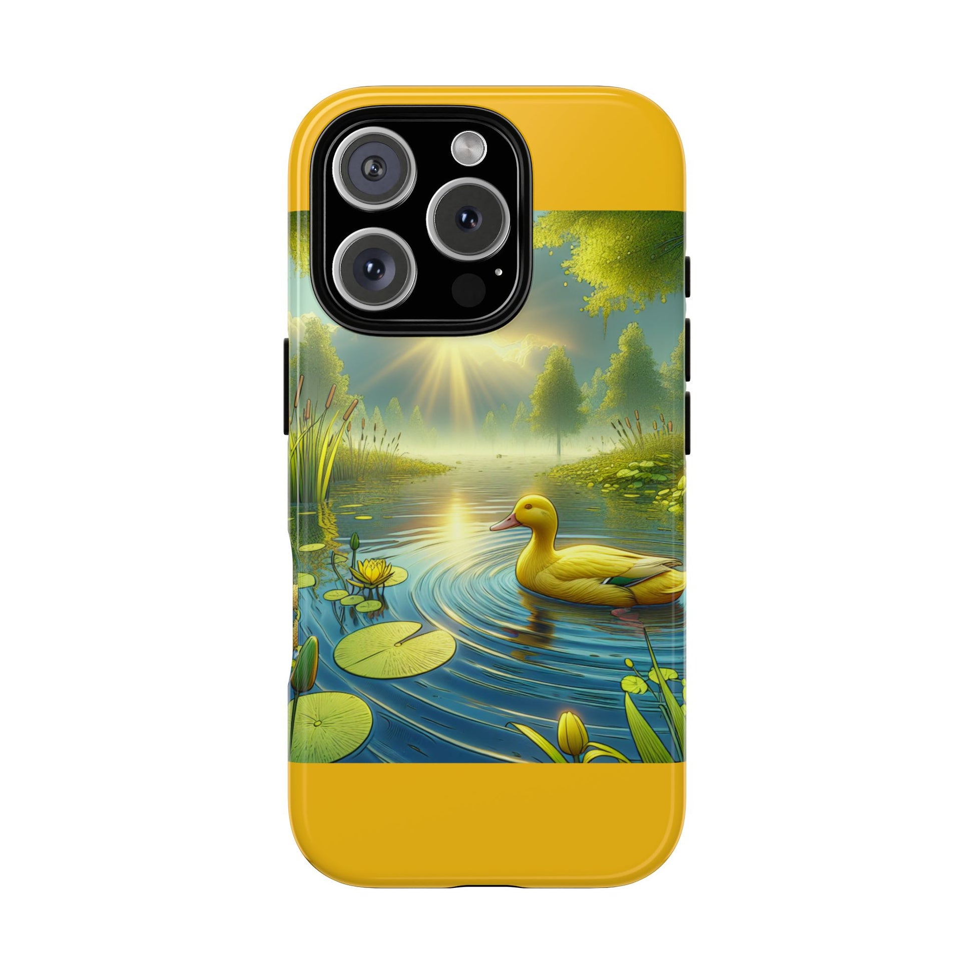 Beautiful Duck Pond Phone Case, Nature Lover Gift, Tough Case, Springtime Accessory, Eco-Friendly Phone Cover, Vibrant Artwork