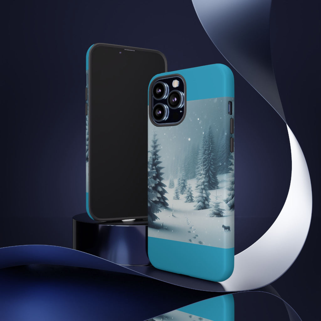 Winter Forest Phone Case, Tough Cases for iPhone, Snowy Landscape Design, Nature Lover Gift, Holiday Accessories