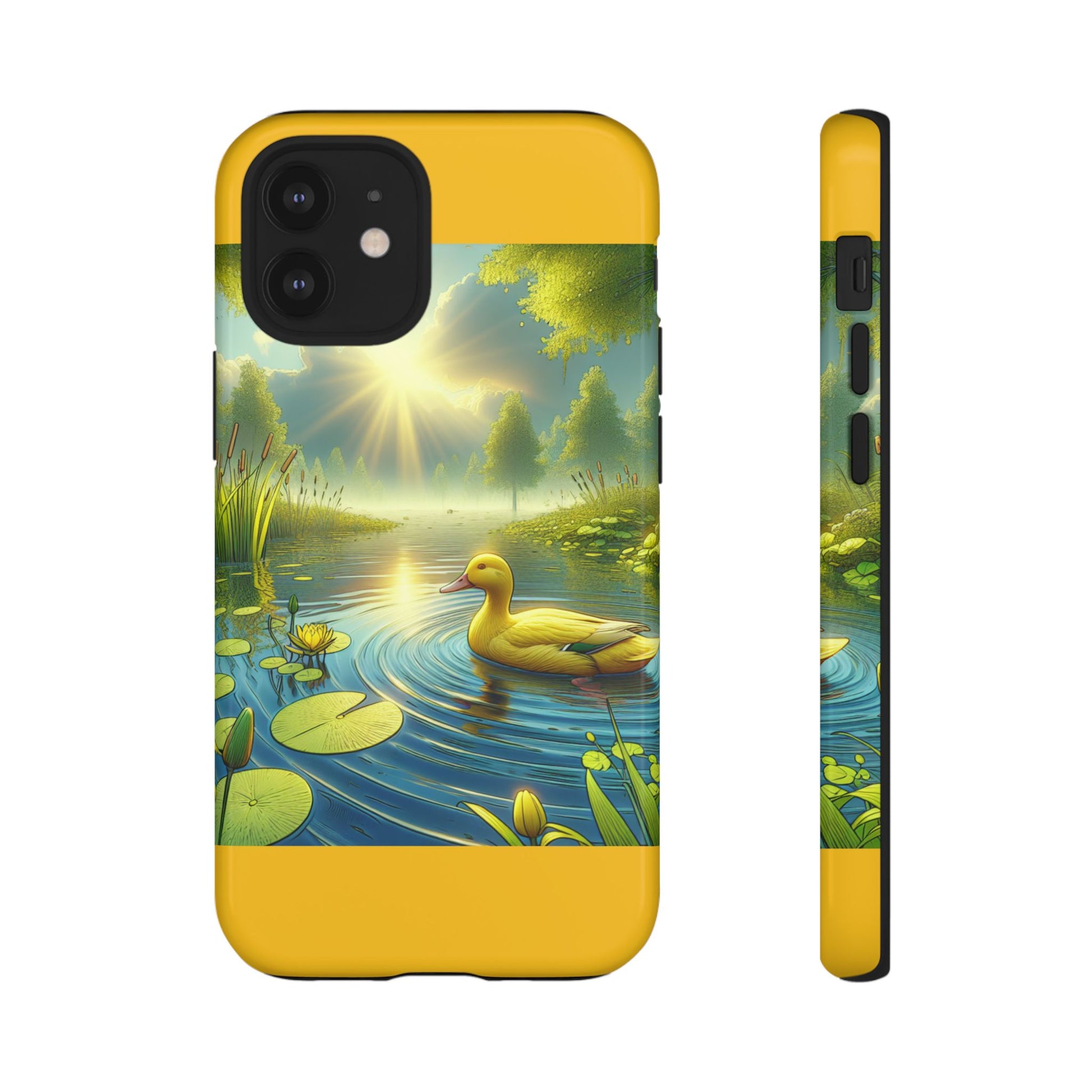 Beautiful Duck Pond Phone Case, Nature Lover Gift, Tough Case, Springtime Accessory, Eco-Friendly Phone Cover, Vibrant Artwork