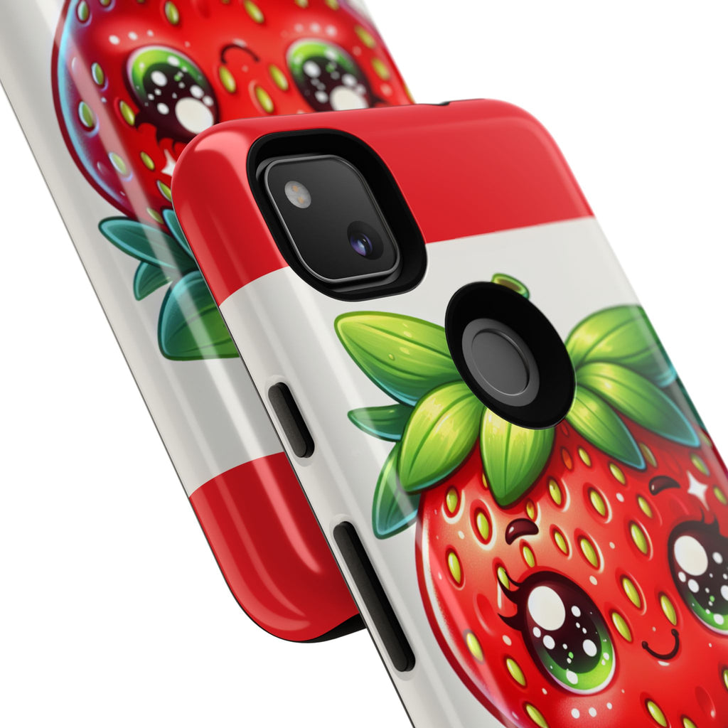Cute Strawberry iPhone Case, Tough Phone Cases, Stylish Accessories, Fun Design for Kids and Adults, Perfect Gift for All Occasions