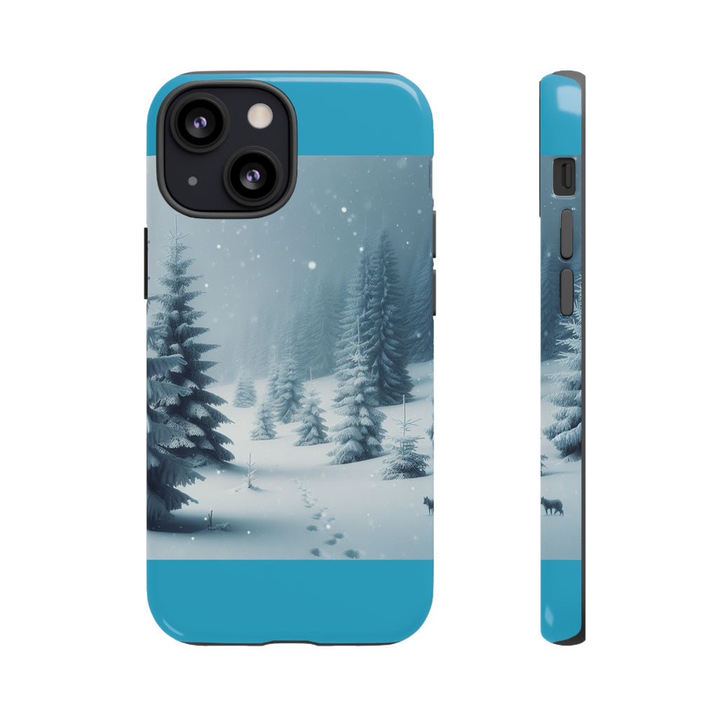 Winter Forest Phone Case, Tough Cases for iPhone, Snowy Landscape Design, Nature Lover Gift, Holiday Accessories