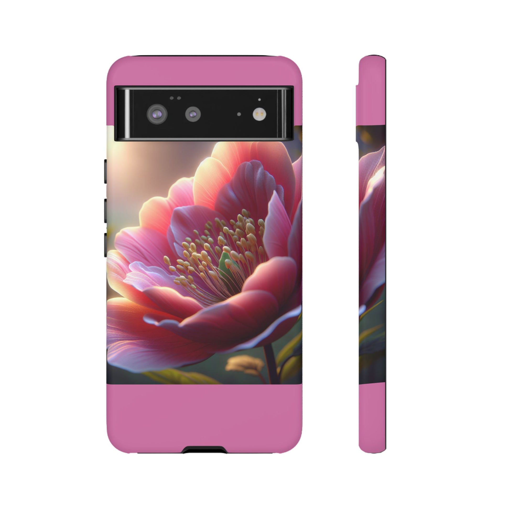 Pink Floral Phone Case, Tough Cases, Floral Design, Phone Accessory Gift, Nature Inspired, Trendy Tech Case