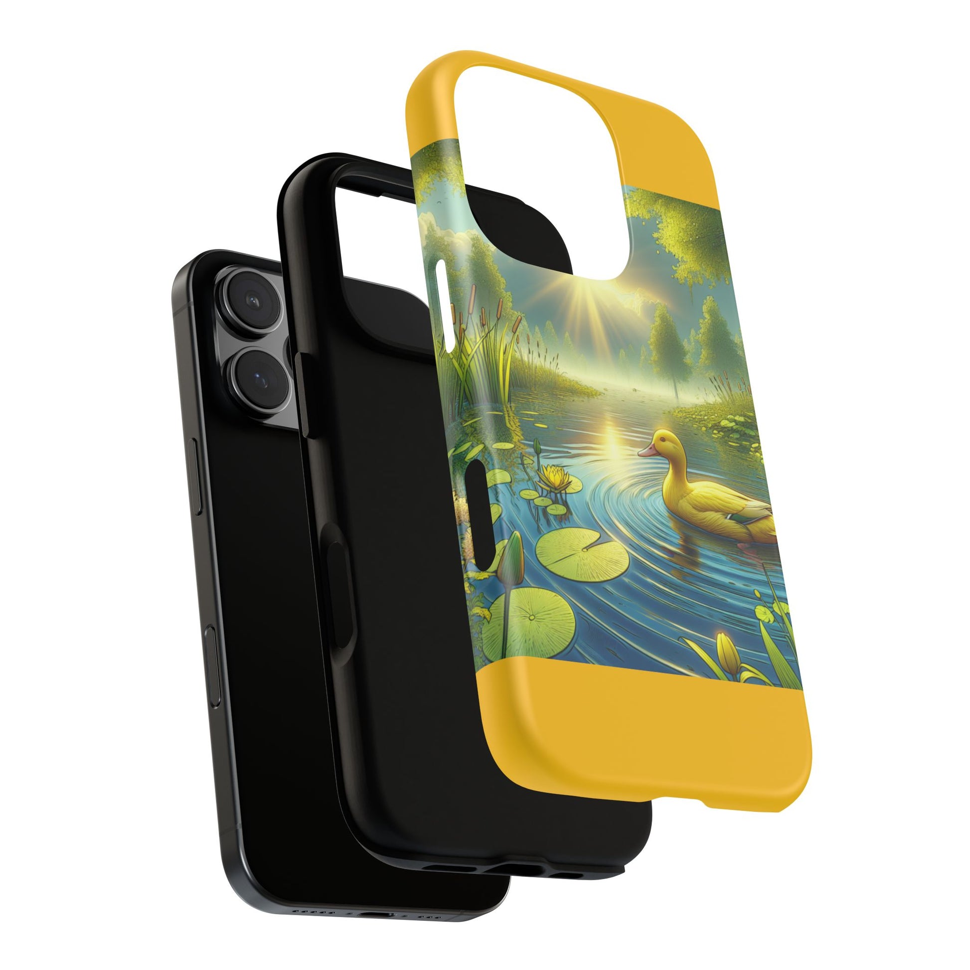 Beautiful Duck Pond Phone Case, Nature Lover Gift, Tough Case, Springtime Accessory, Eco-Friendly Phone Cover, Vibrant Artwork
