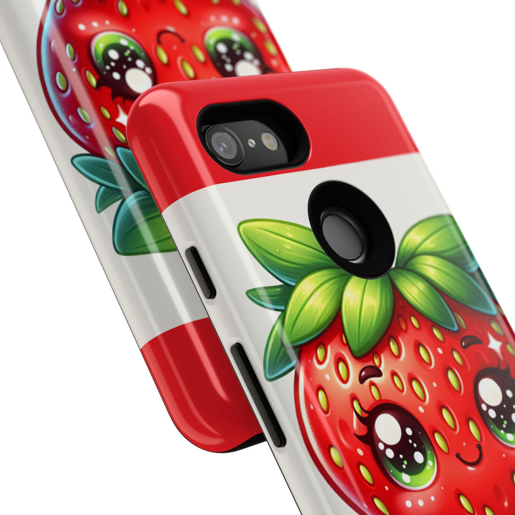 Cute Strawberry iPhone Case, Tough Phone Cases, Stylish Accessories, Fun Design for Kids and Adults, Perfect Gift for All Occasions