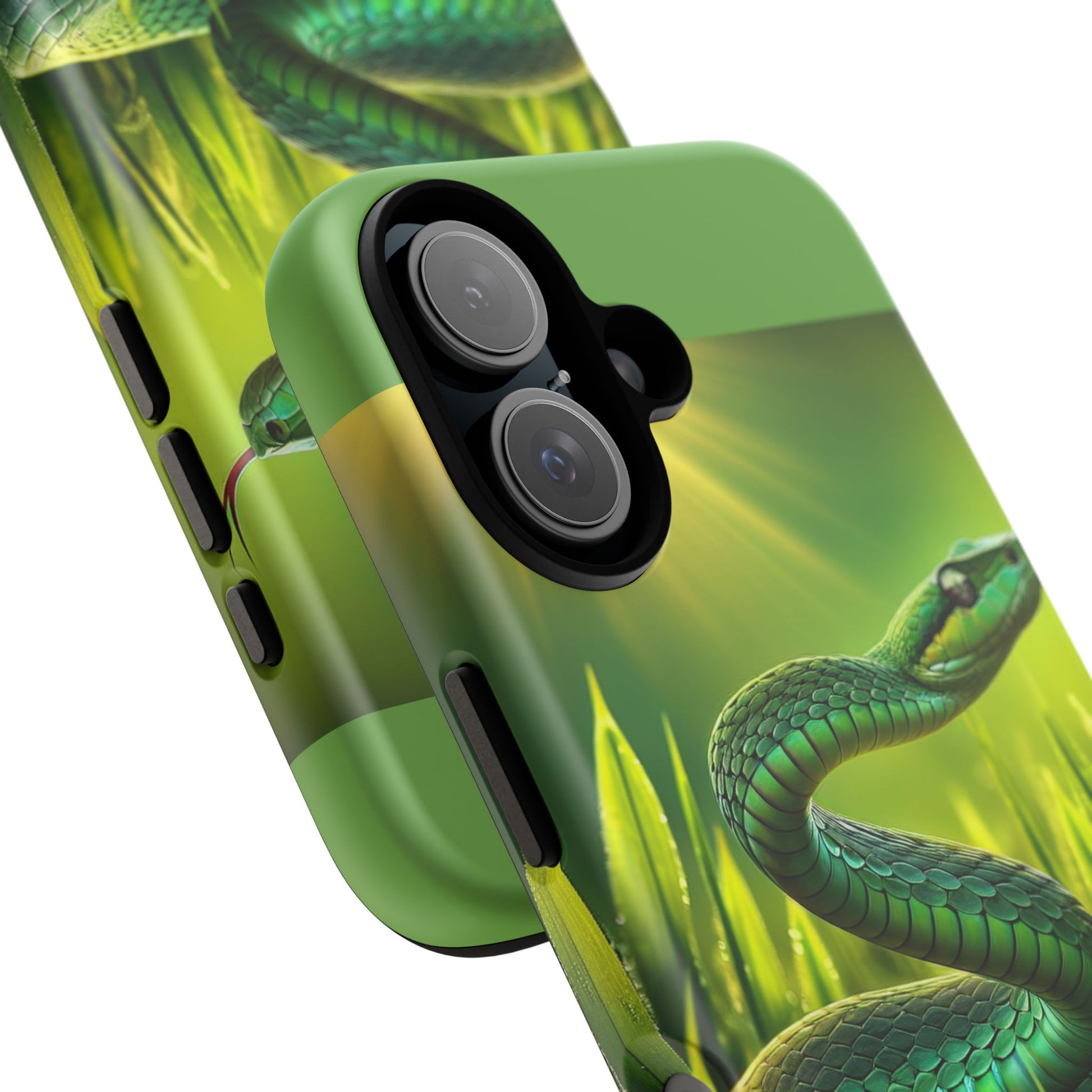 Green Snake Phone Case, Tough Cases, Wildlife Phone Cover, Nature Lover Gift, Eco-Friendly Accessory, Unique Phone Protection