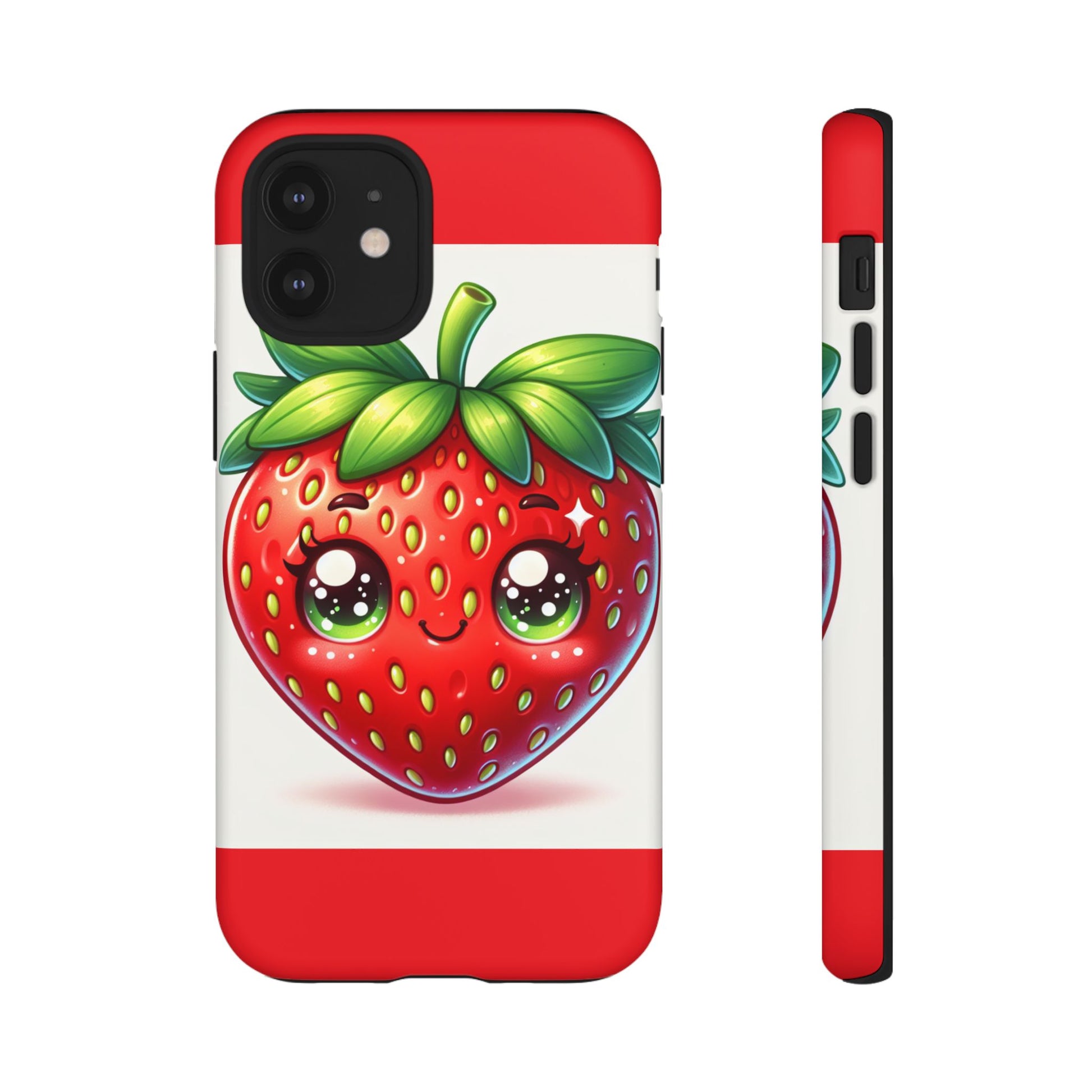 Cute Strawberry iPhone Case, Tough Phone Cases, Stylish Accessories, Fun Design for Kids and Adults, Perfect Gift for All Occasions
