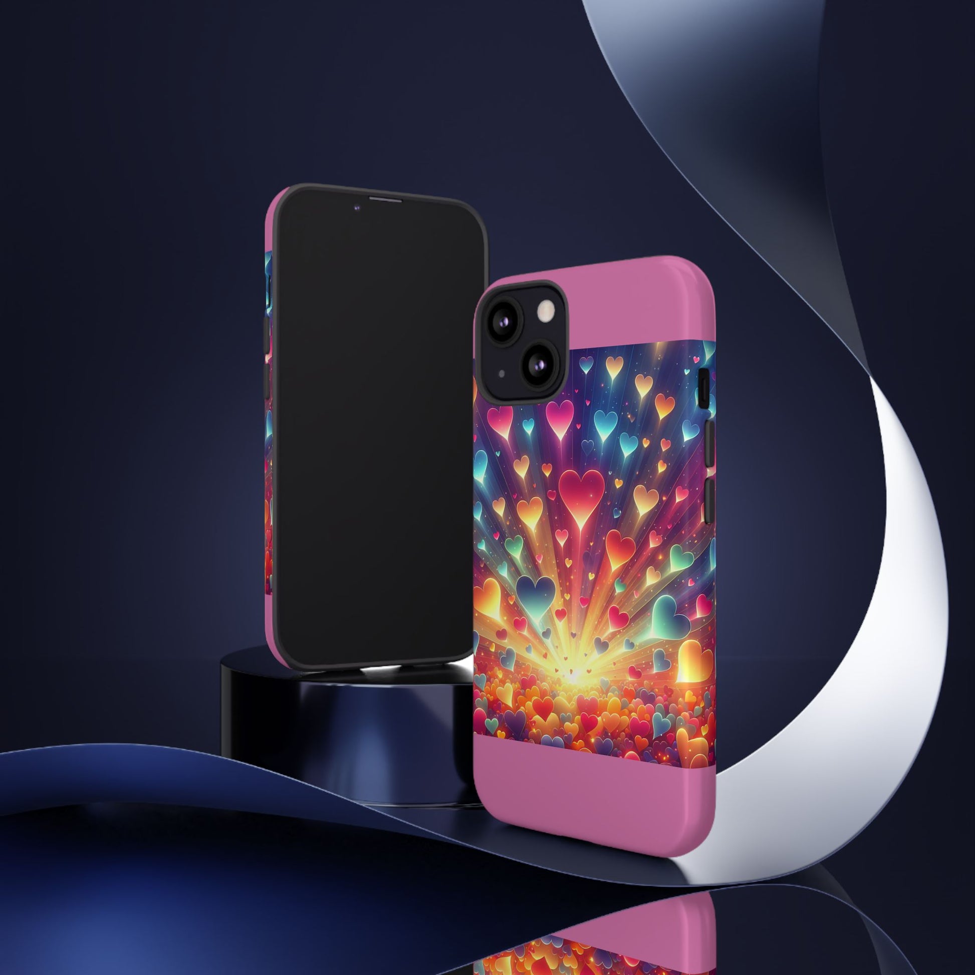 Colorful Love Phone Case, Heart Design, Cute Gift, Smartphone Accessory, Valentine's Day, Birthday Present, Colorful Hearts