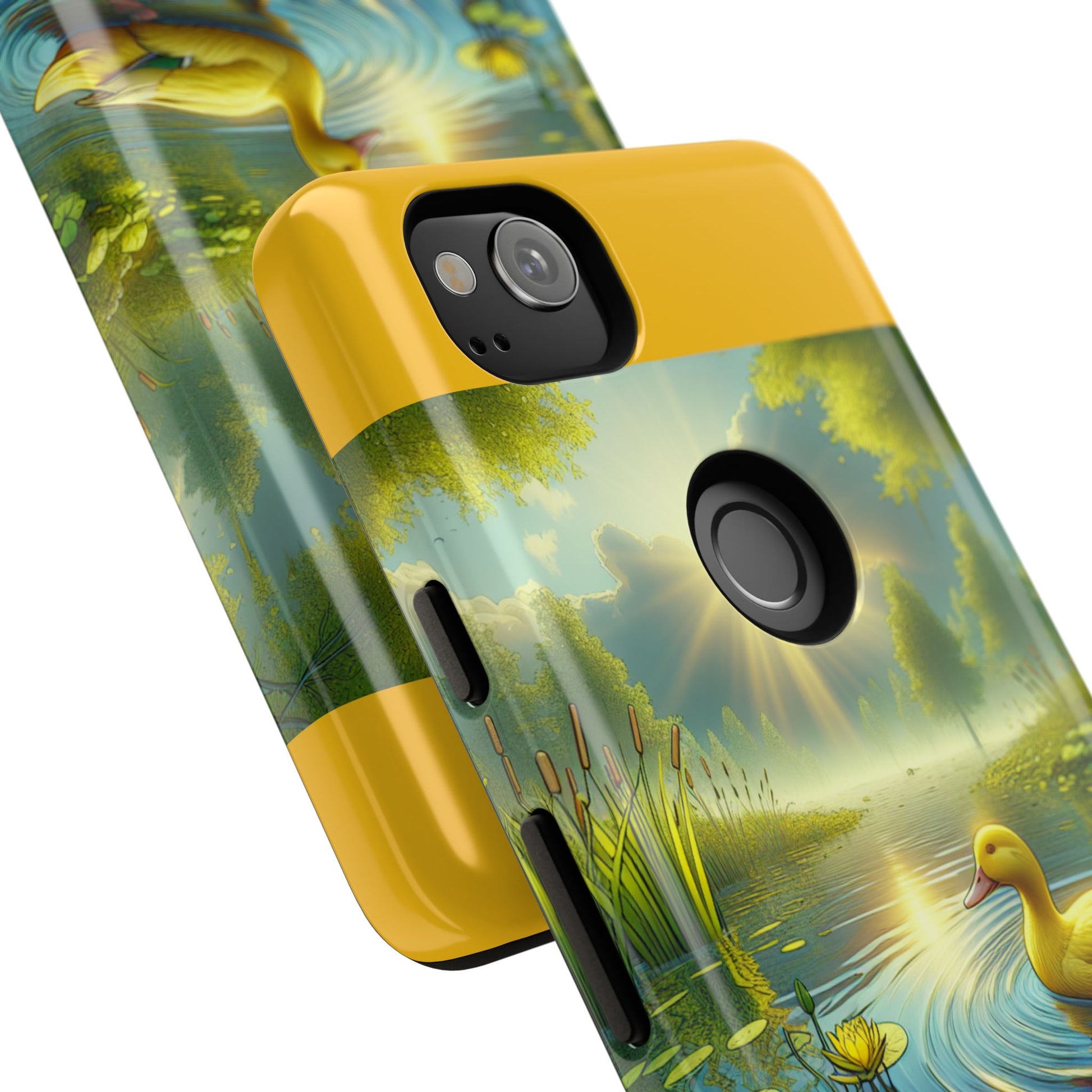 Beautiful Duck Pond Phone Case, Nature Lover Gift, Tough Case, Springtime Accessory, Eco-Friendly Phone Cover, Vibrant Artwork