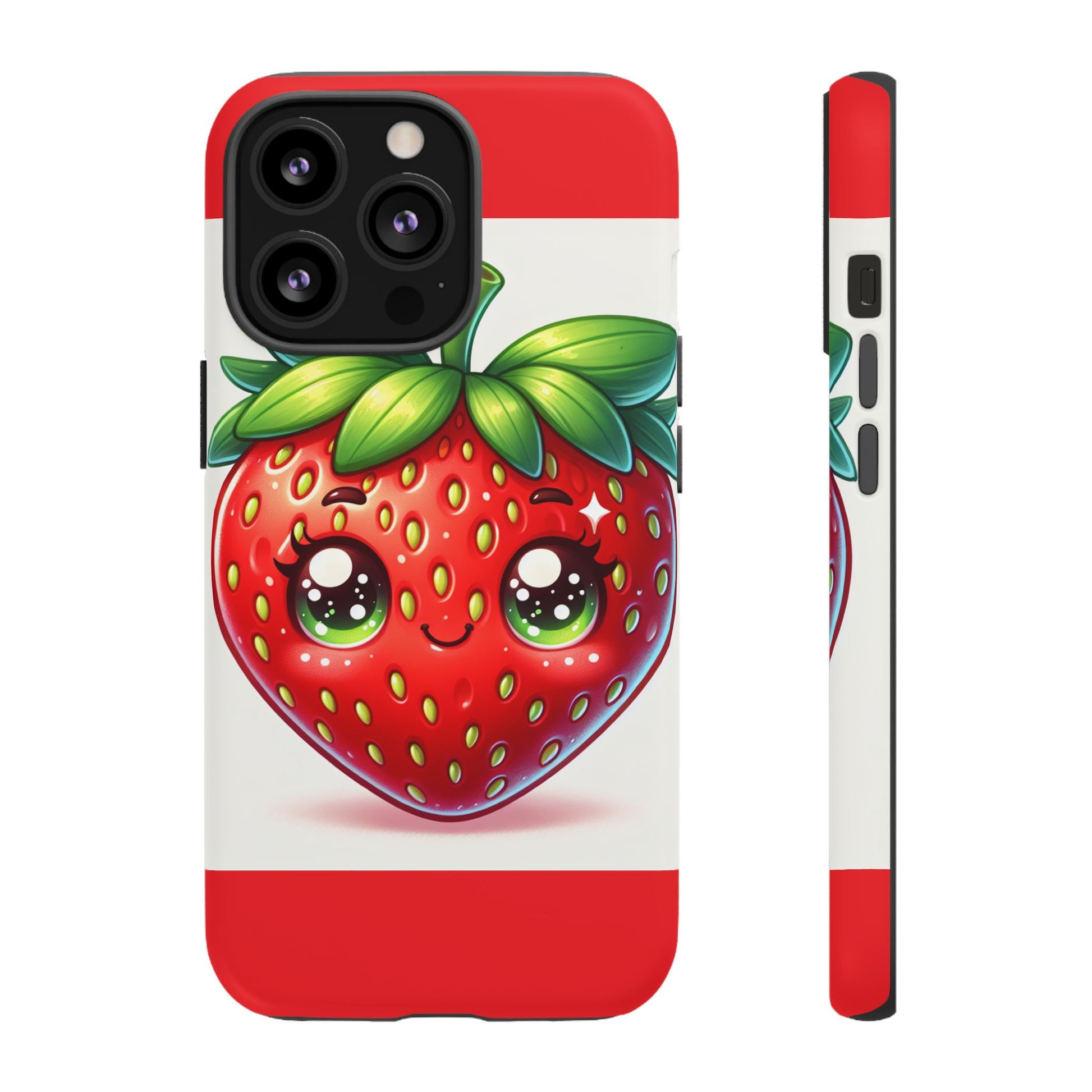 Cute Strawberry iPhone Case, Tough Phone Cases, Stylish Accessories, Fun Design for Kids and Adults, Perfect Gift for All Occasions