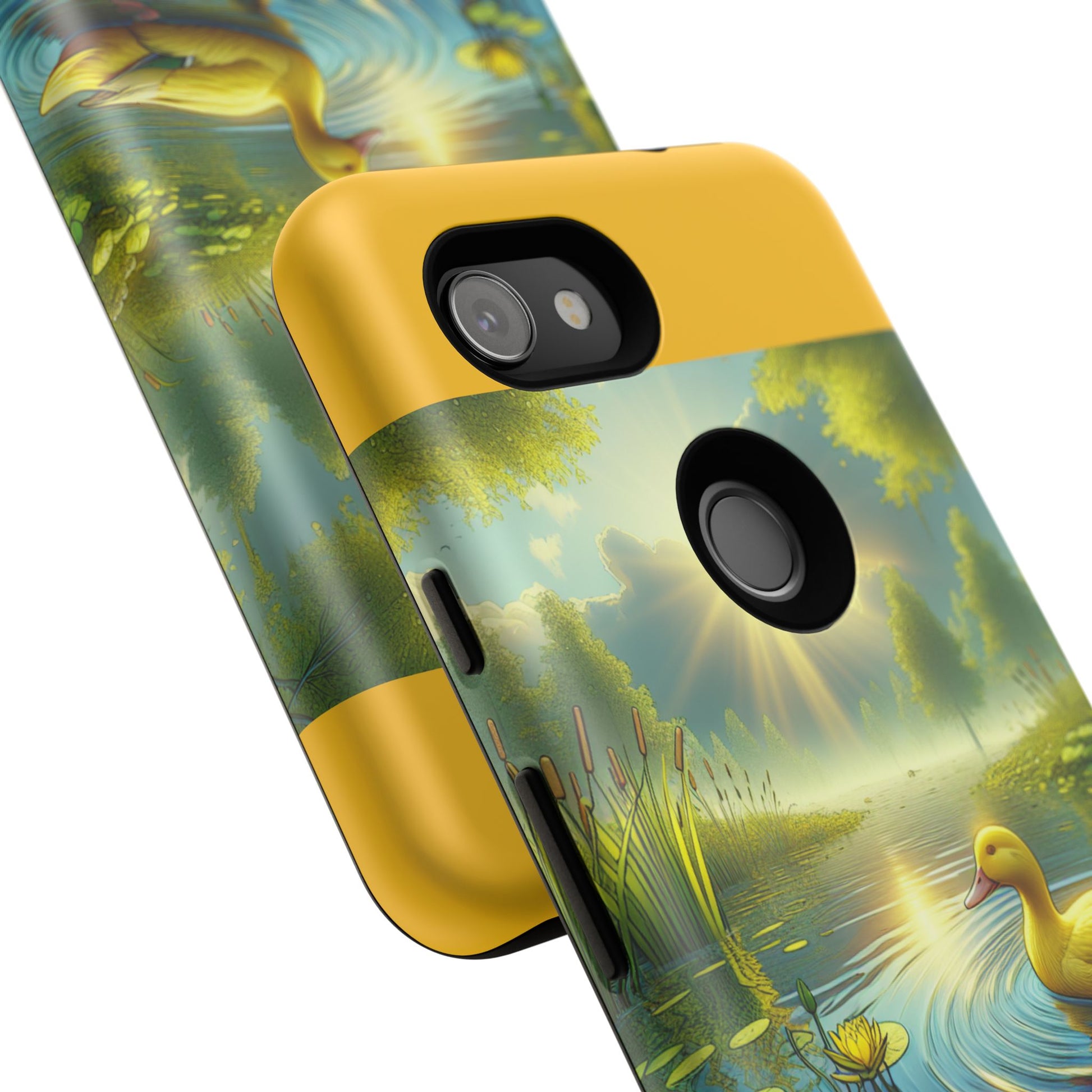 Beautiful Duck Pond Phone Case, Nature Lover Gift, Tough Case, Springtime Accessory, Eco-Friendly Phone Cover, Vibrant Artwork